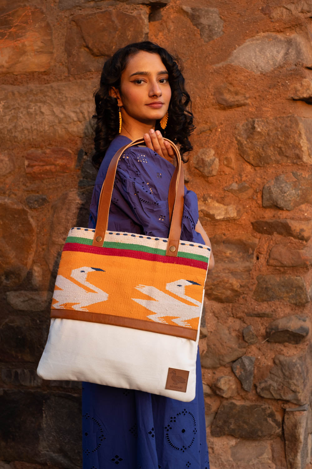 Dubki ~Yellow Duck Leather Finish Tote Bag