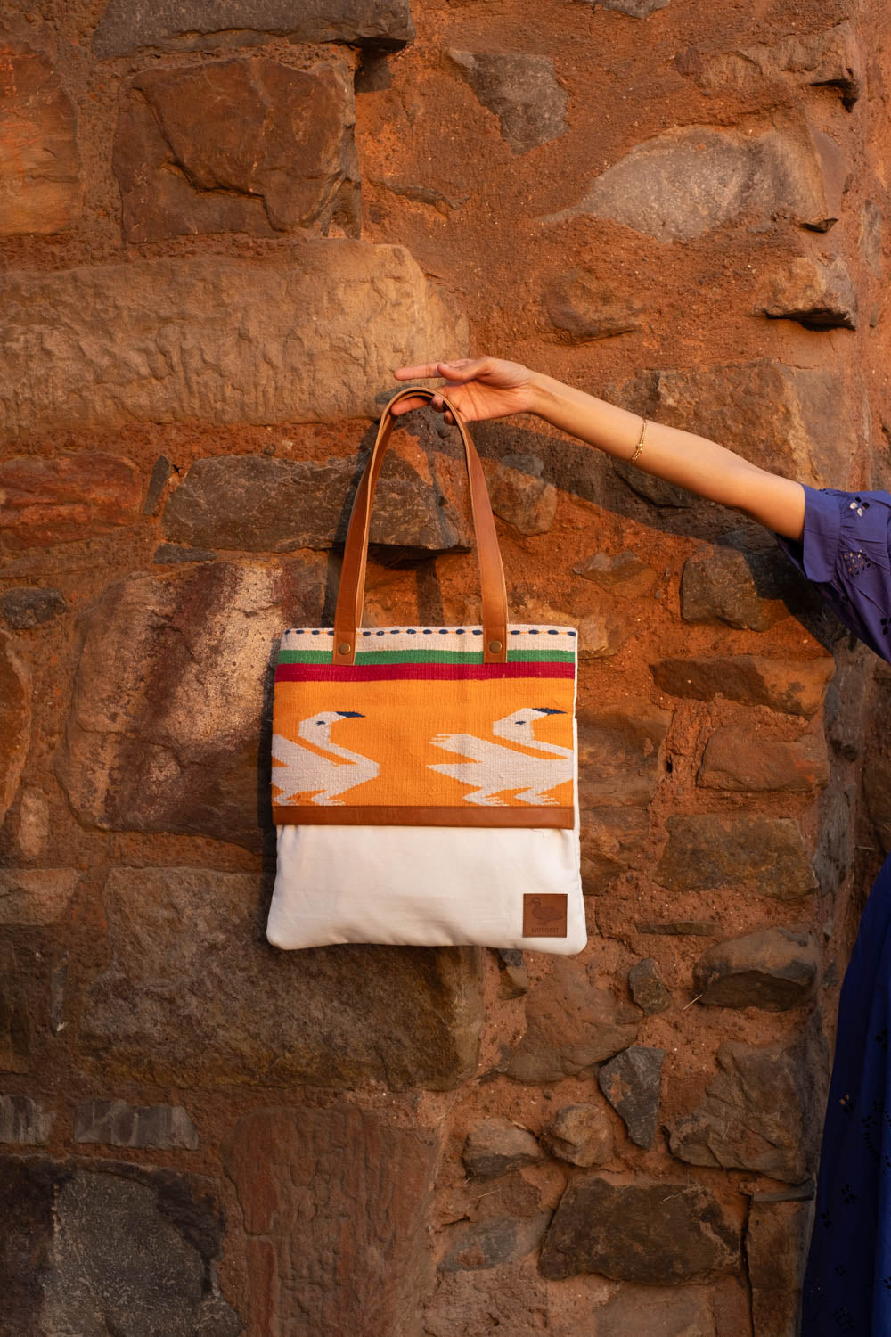 Dubki ~Yellow Duck Leather Finish Tote Bag