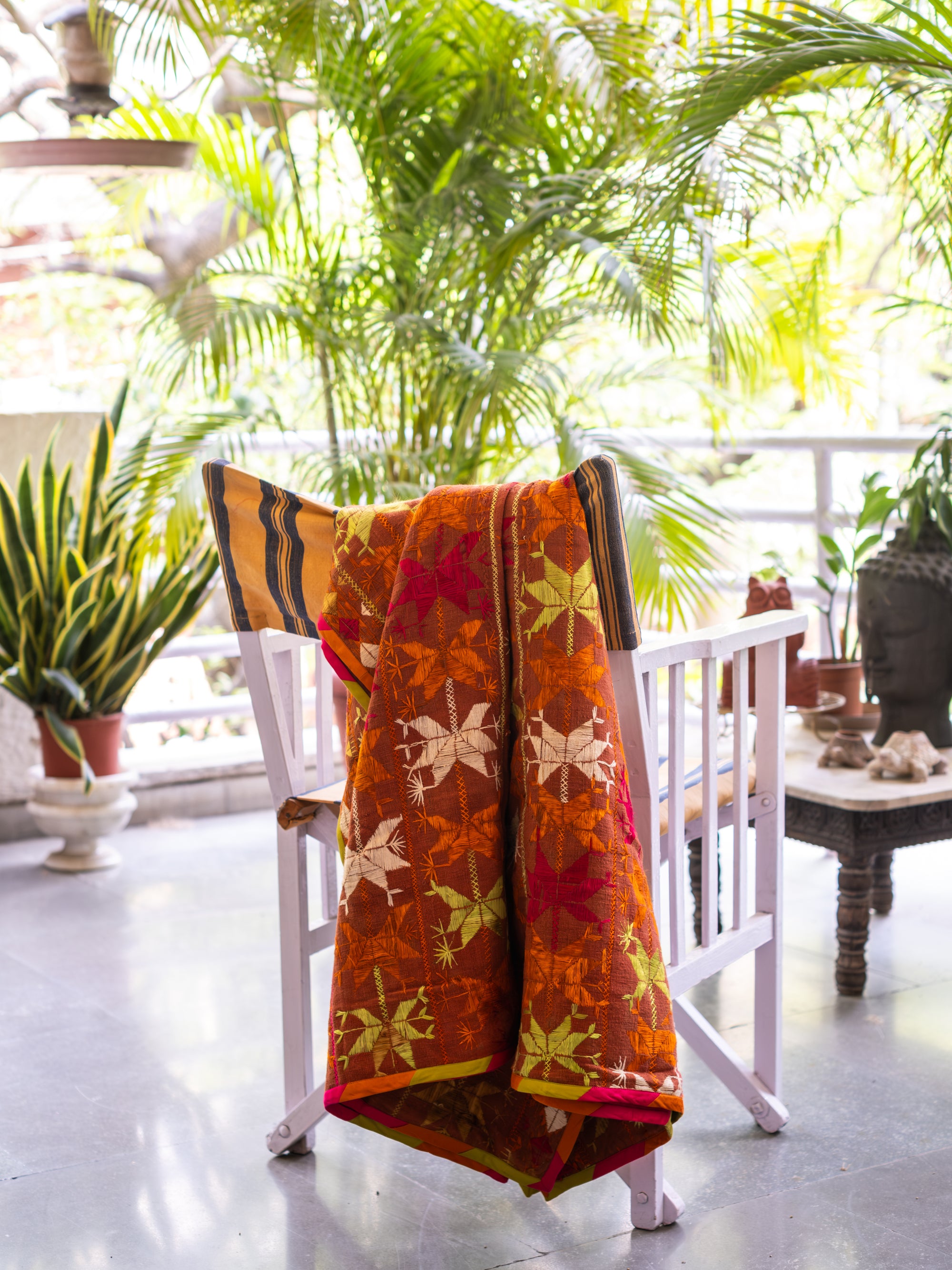 Saira - A Vintage Phulkari Throw