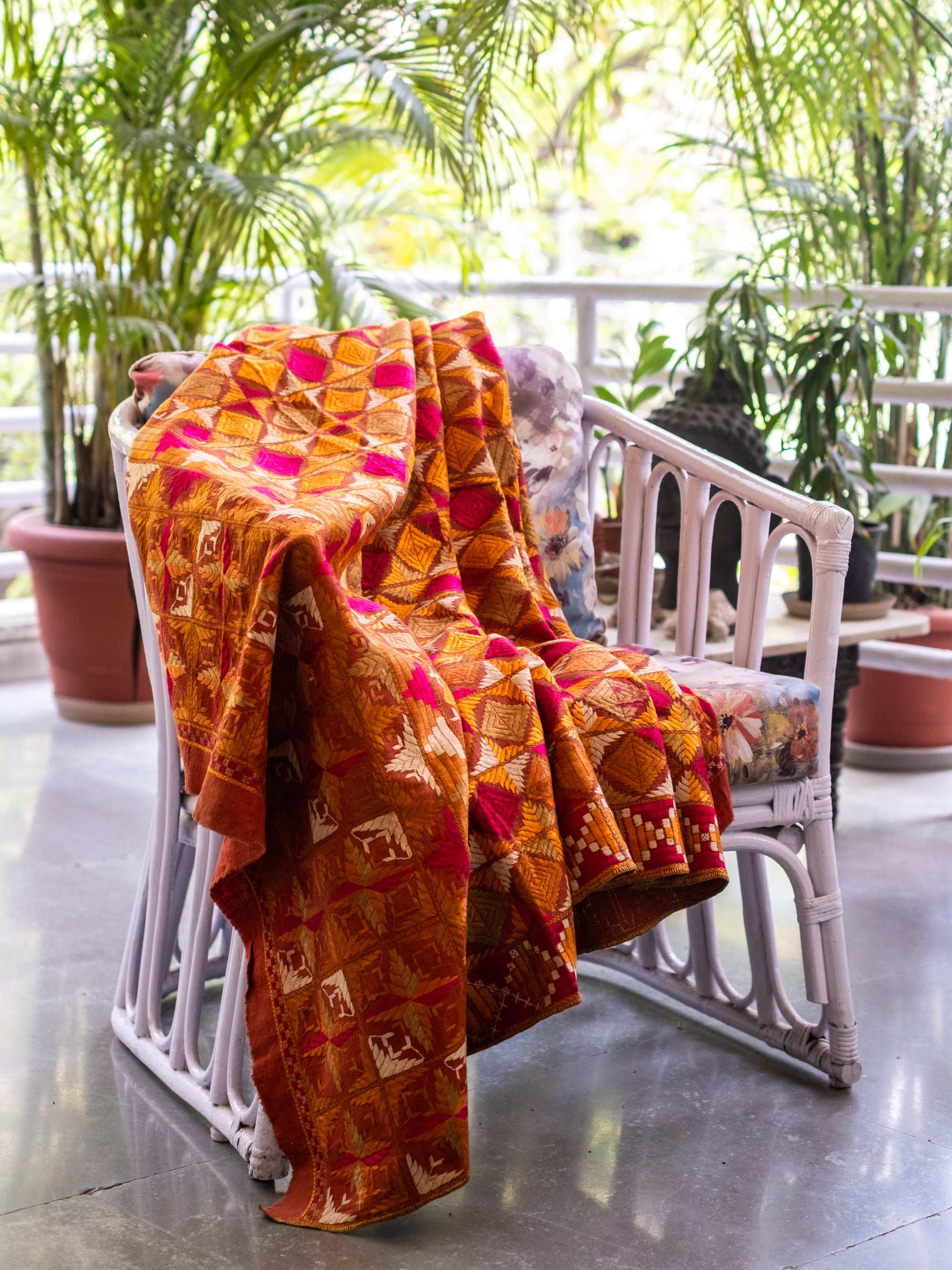 Heer - A Vintage Phulkari Wall Hanging