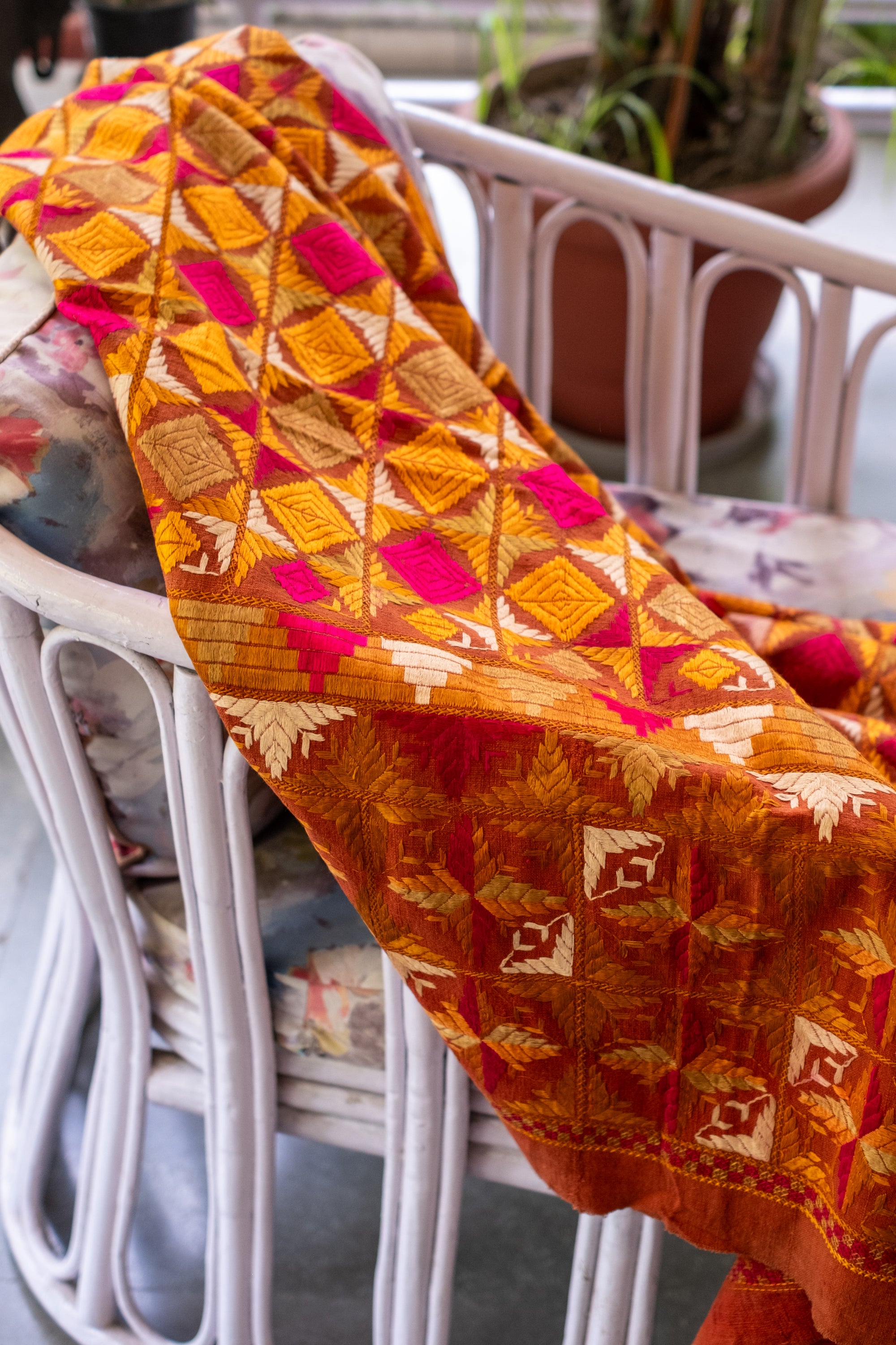 Heer - A Vintage Phulkari Wall Hanging