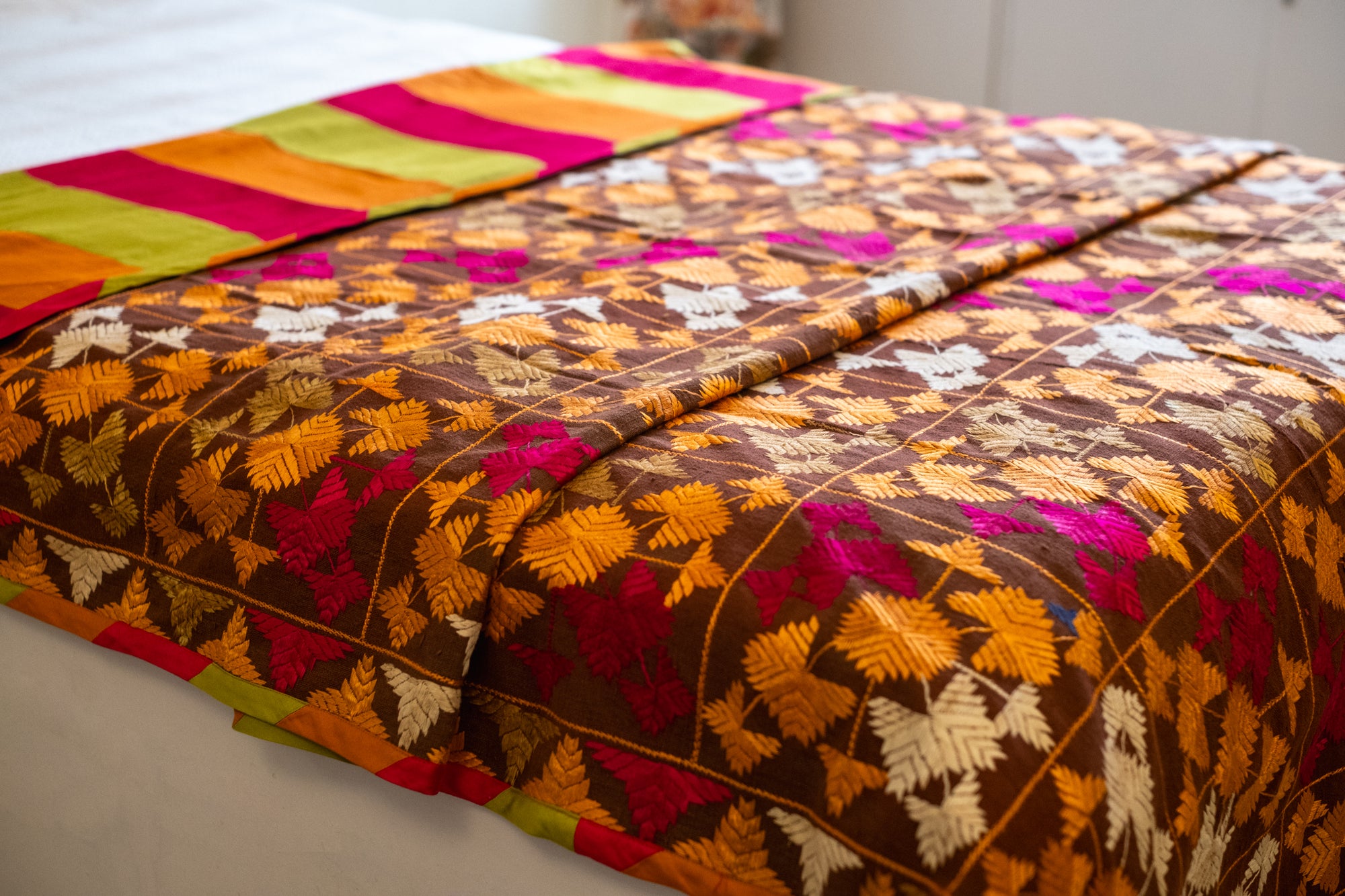 Noor - A Vintage Phulkari Throw
