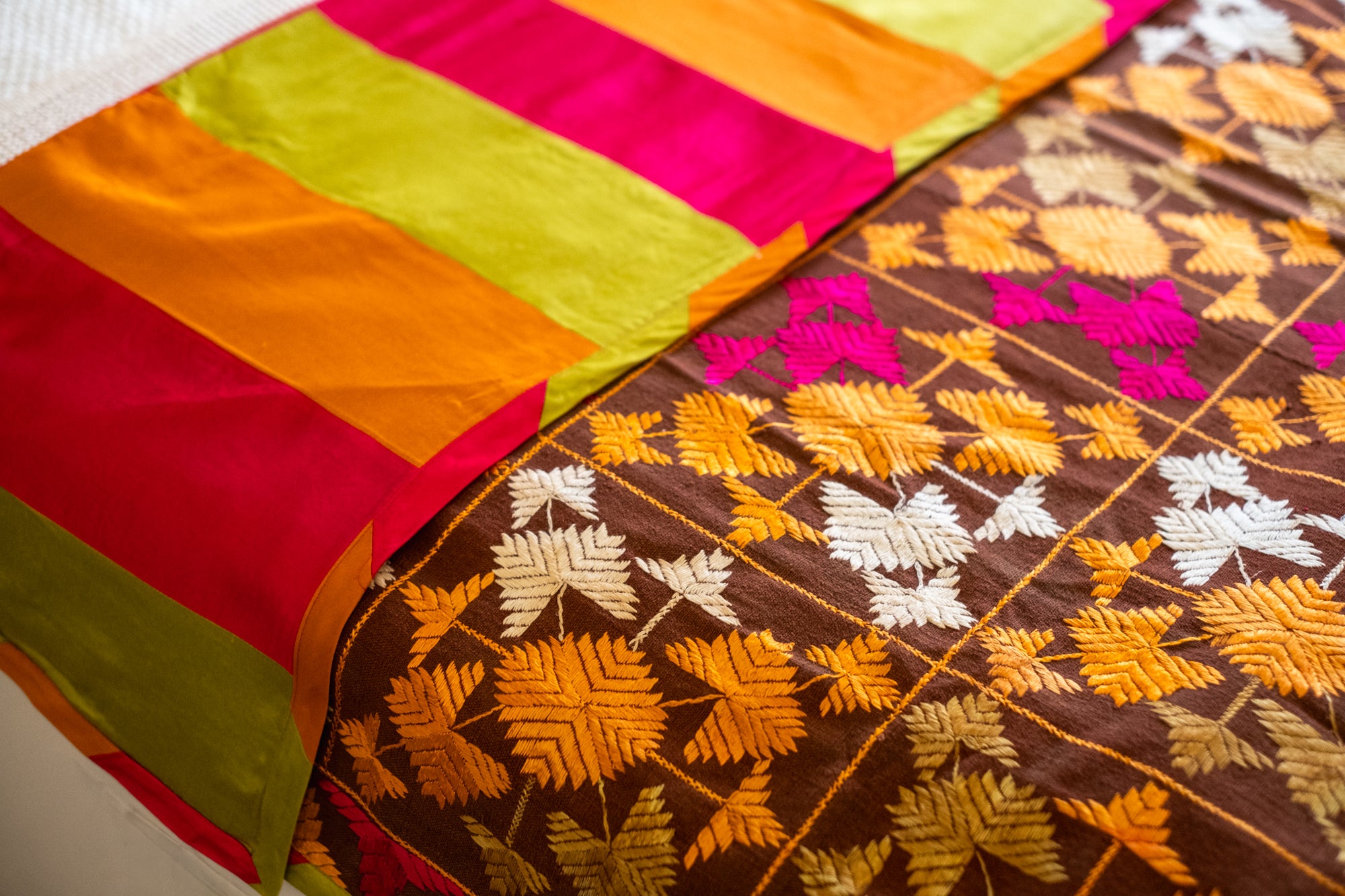 Noor - A Vintage Phulkari Throw