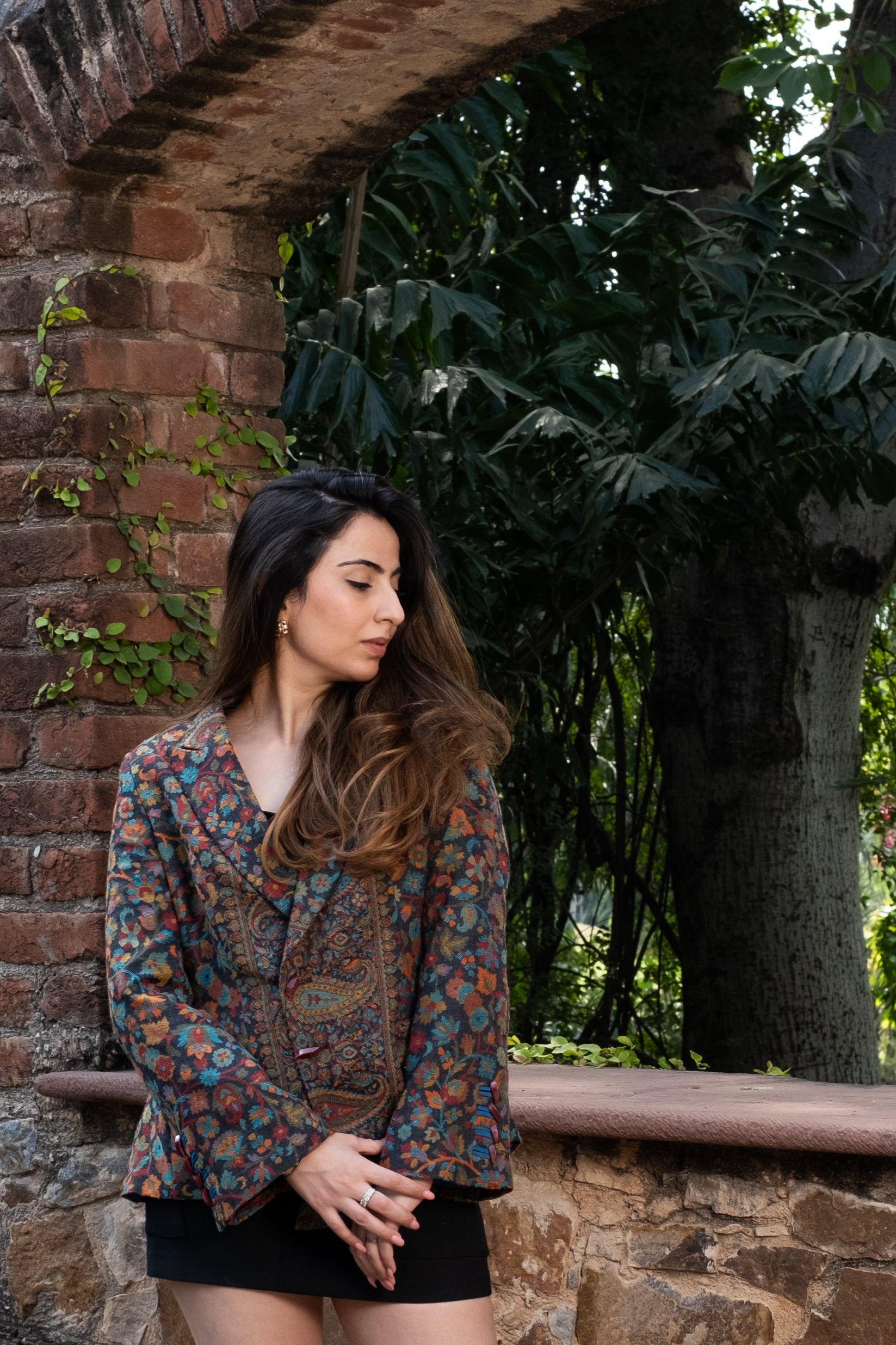 Navrang Blue Kani Weave Jacket