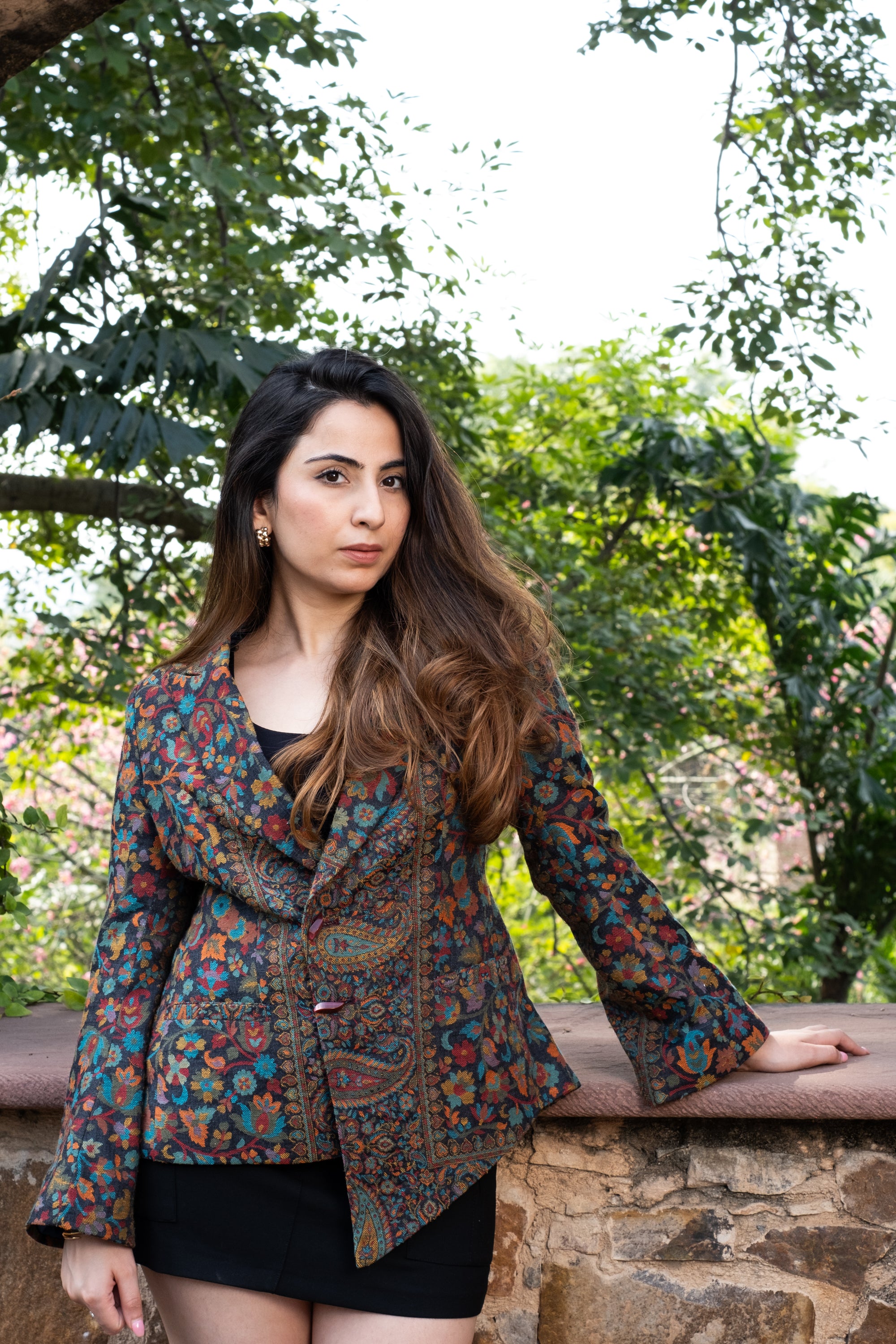 Navrang Blue Kani Weave Jacket