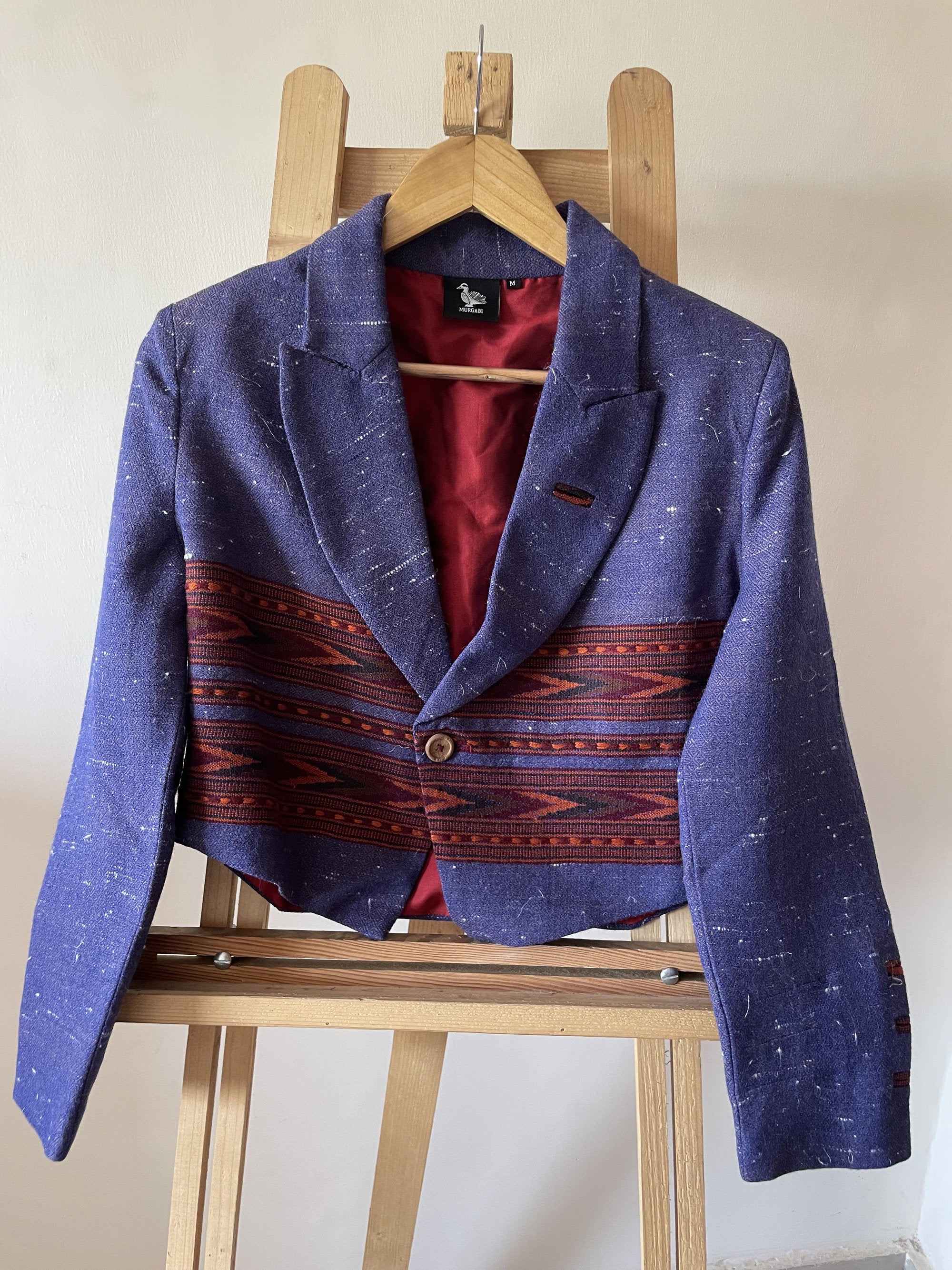 Monal Cropped Suit Jacket ~ Purple