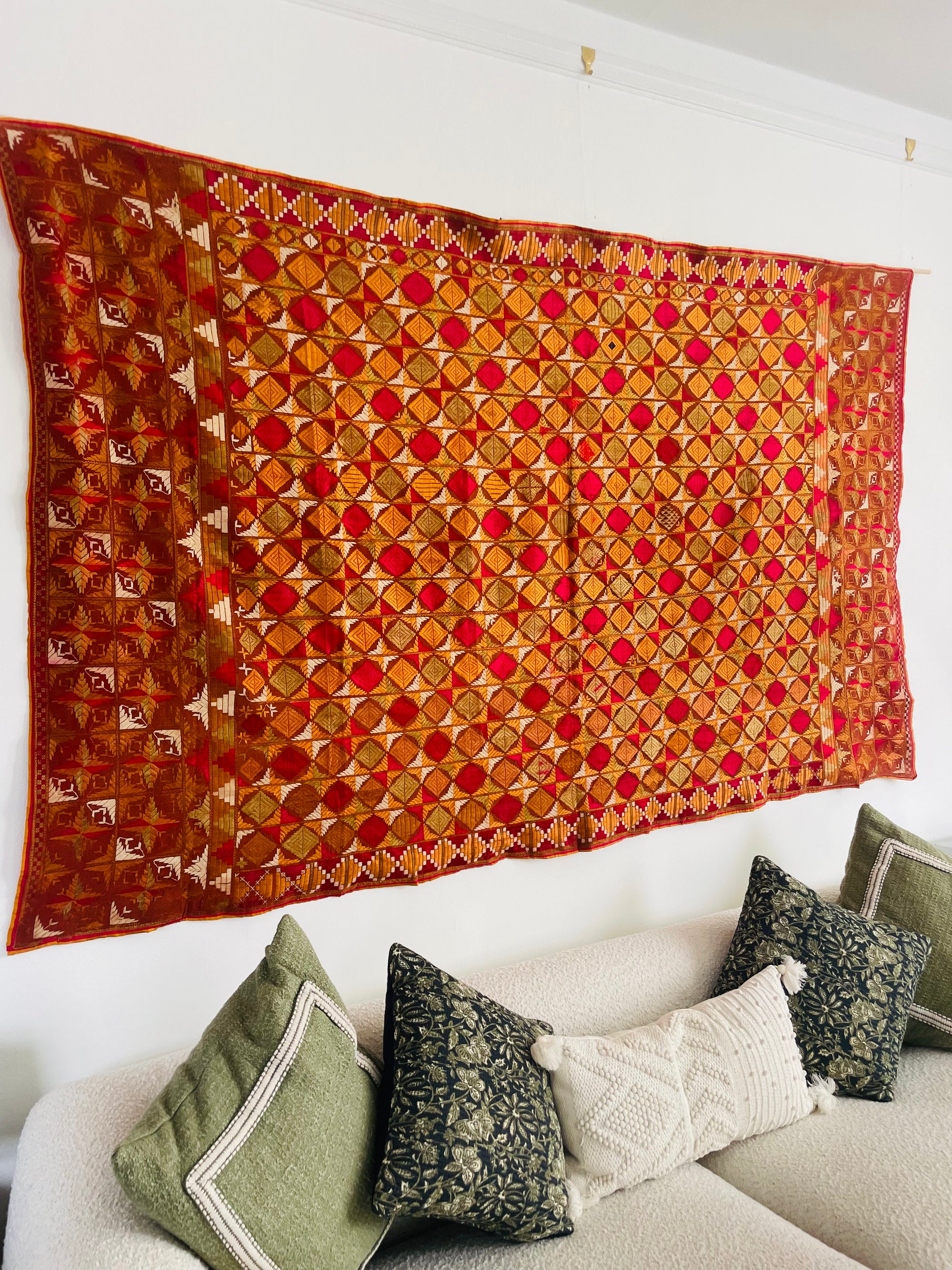 Heer - A Vintage Phulkari Wall Hanging