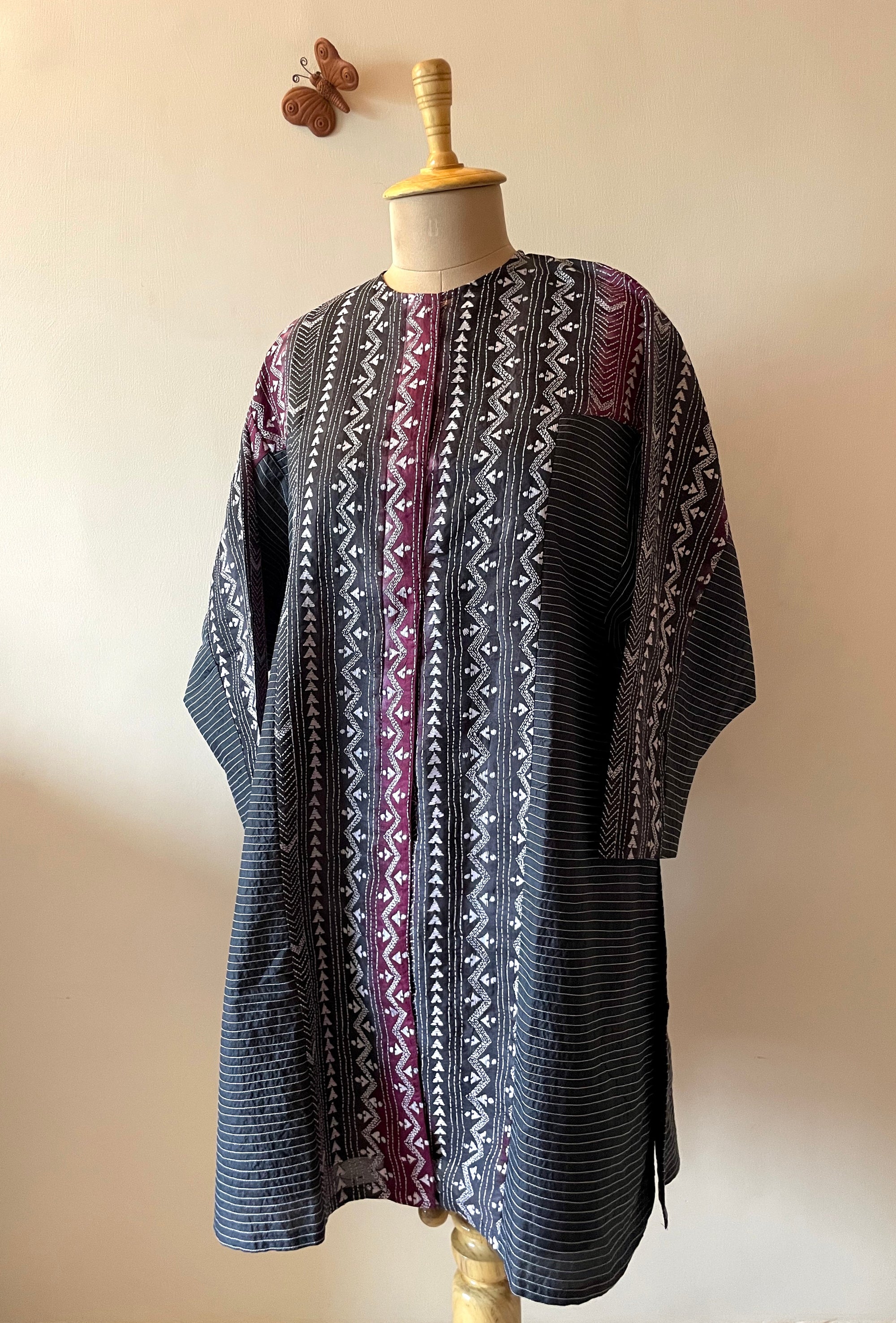 Saaras Silk Kantha Kimono Tunic ~MUKTKM03(M)