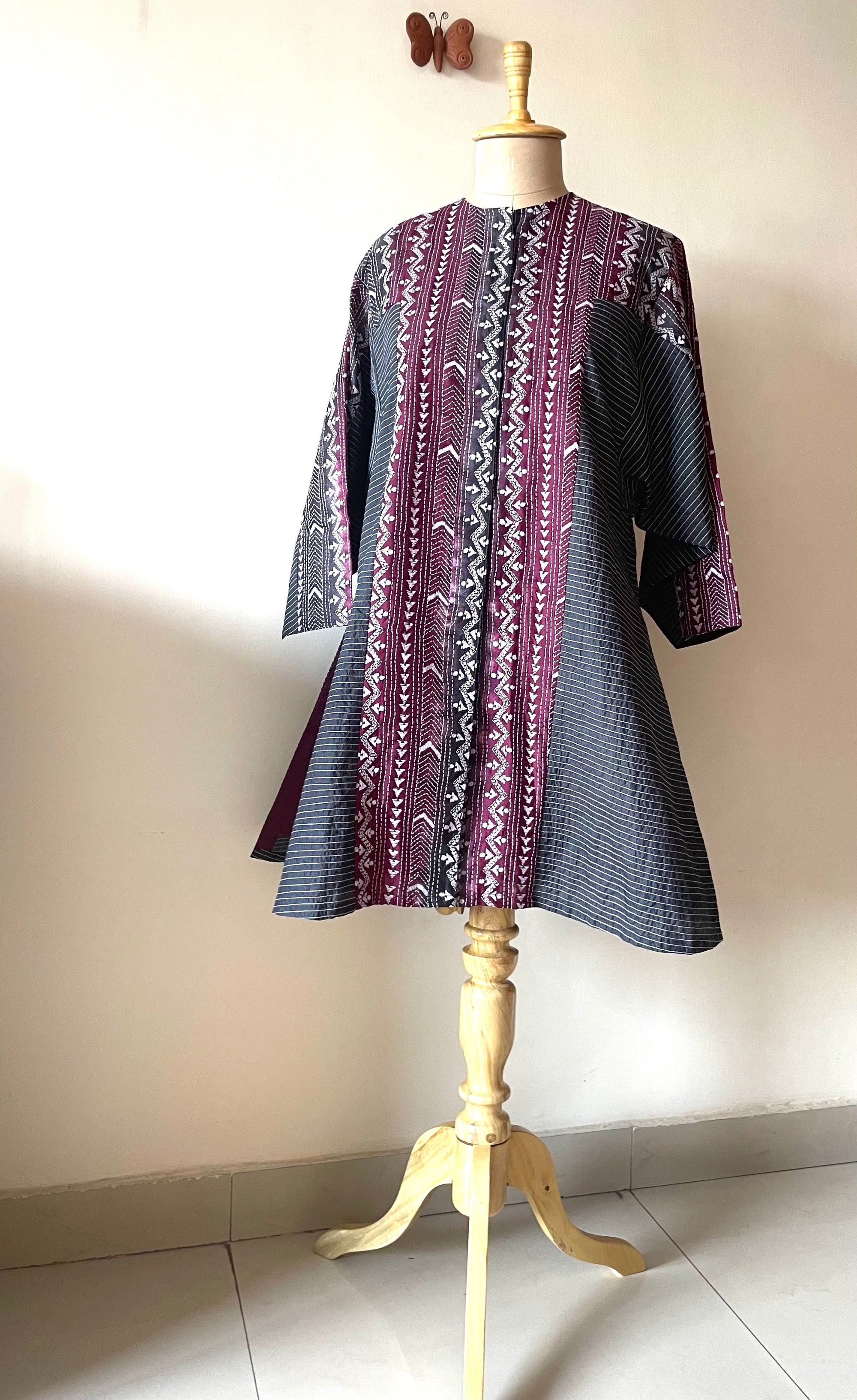 Saaras Silk Kantha Kimono Tunic ~MUKTKM03(S)