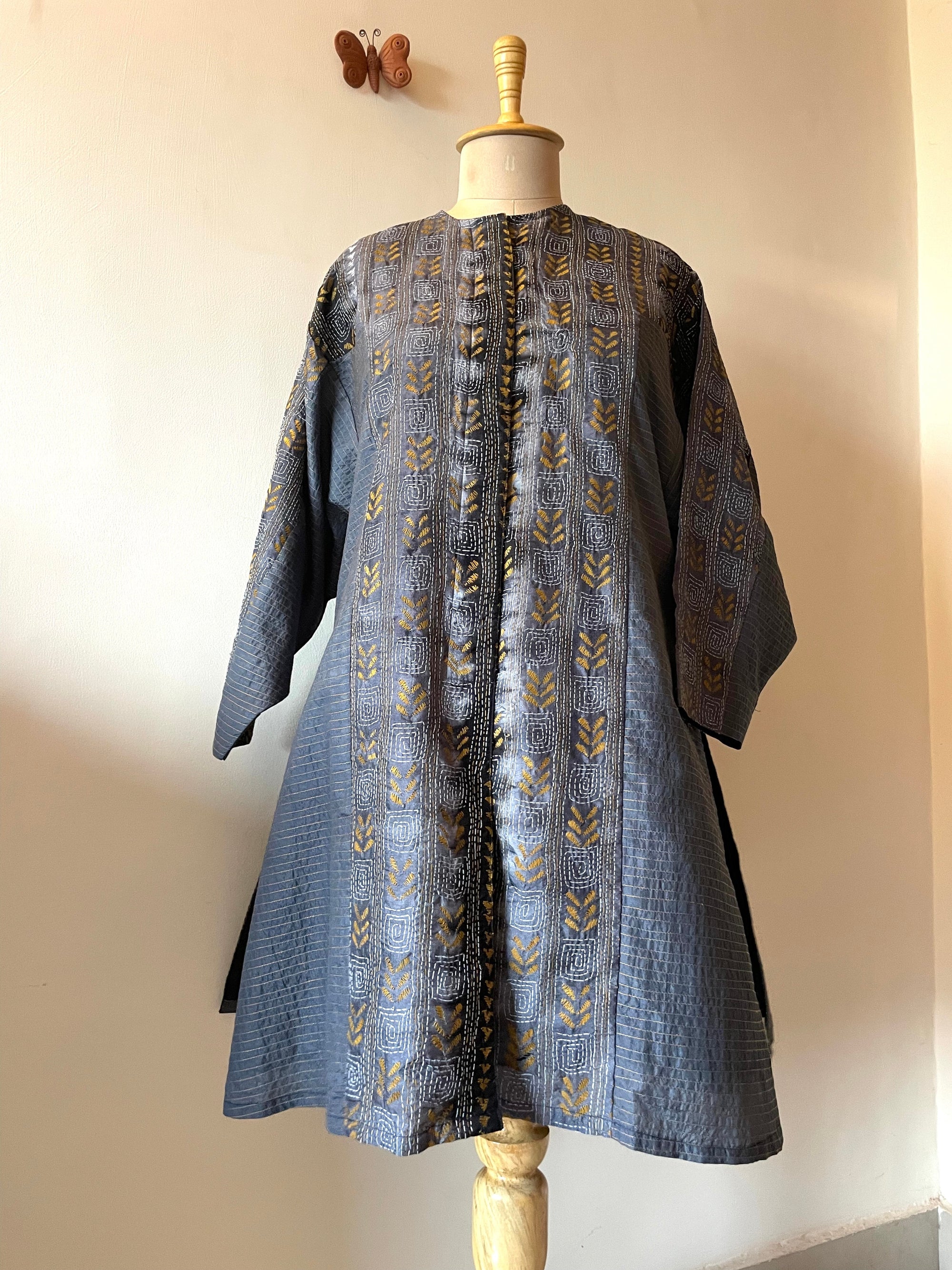 Saaras Silk Kantha Kimono Tunic ~MUKTKM02(L)