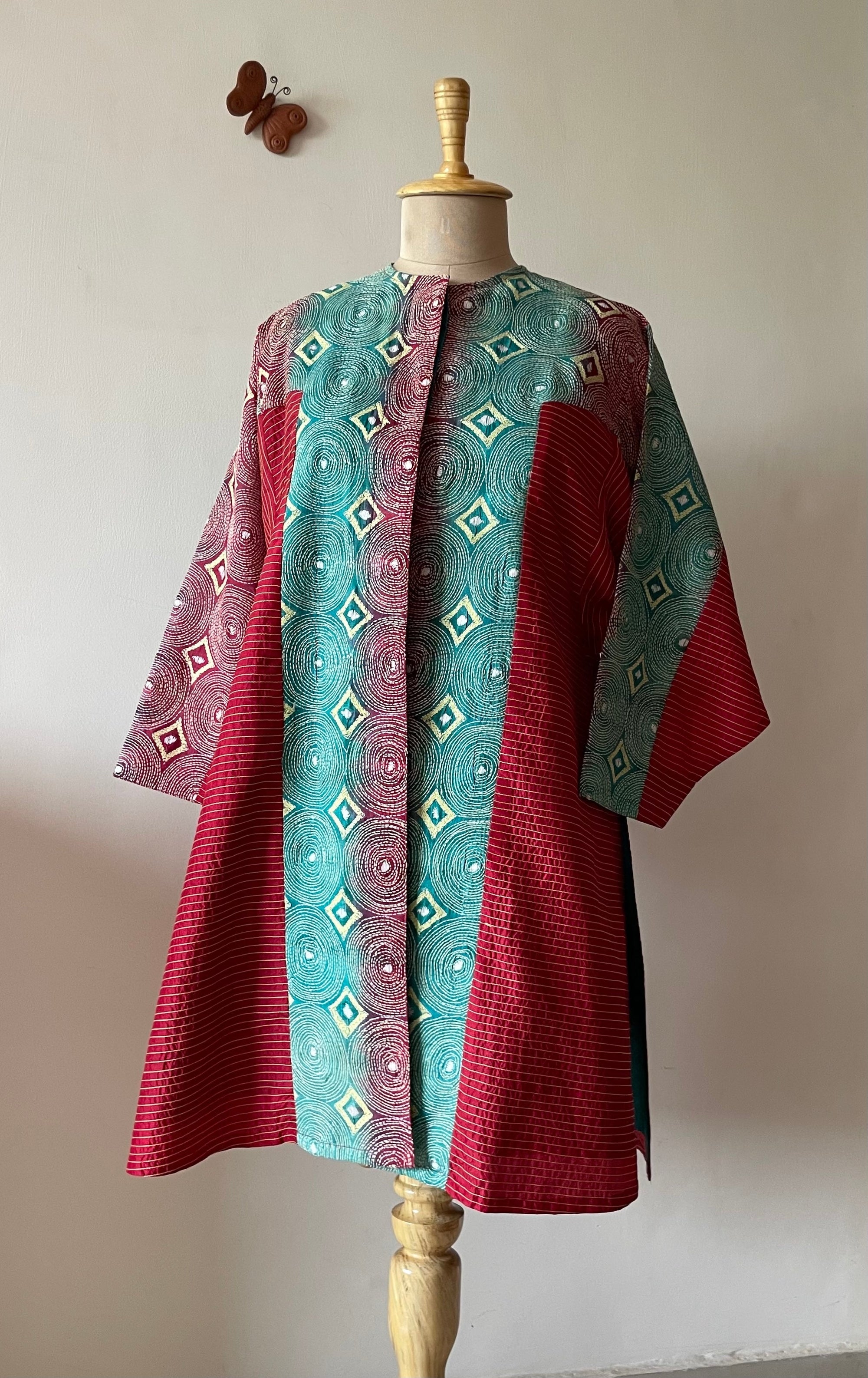 Saaras Silk Kantha Kimono Tunic ~MUKTKM04(S)