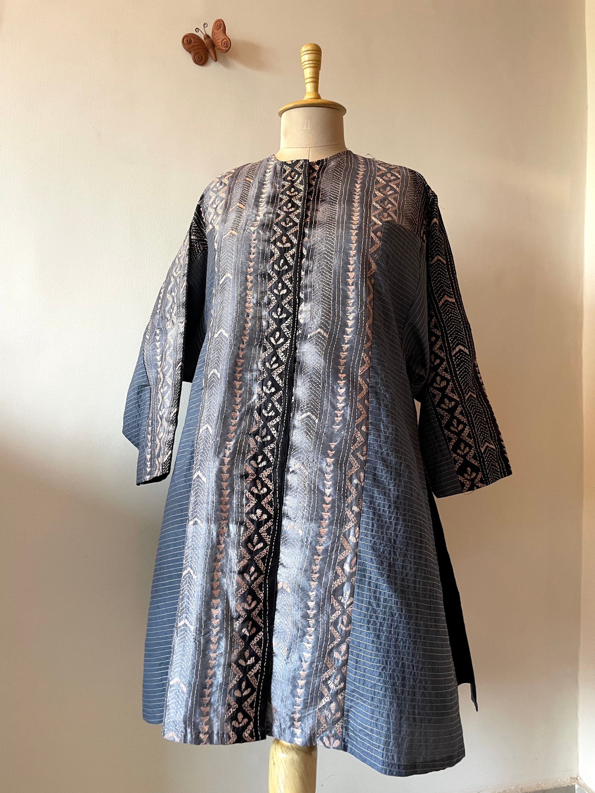 Saaras Silk Kantha Kimono Tunic ~MUKTKM01(L)