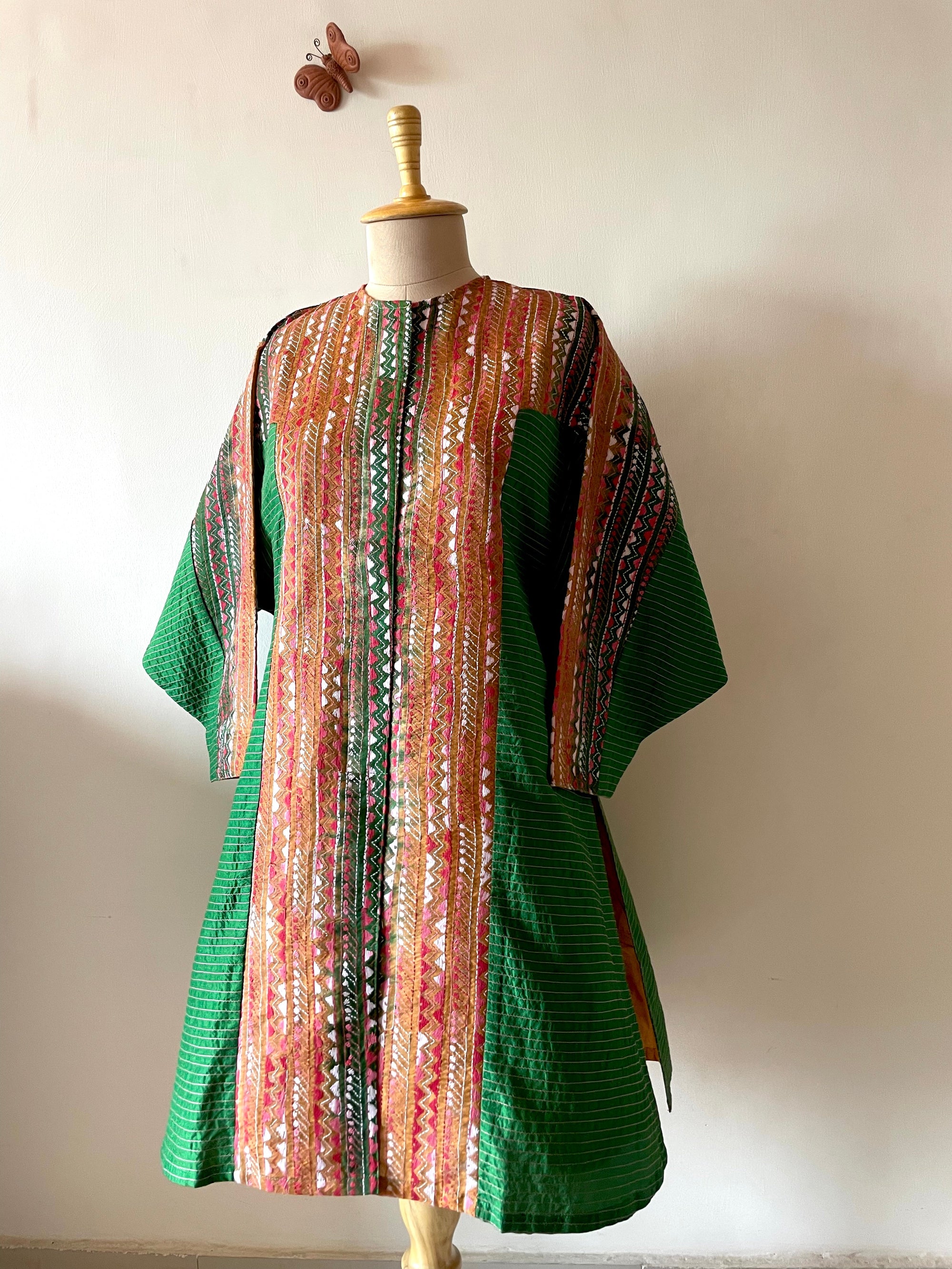 Saaras Silk Kantha Kimono Tunic ~MUKTKM07(M)