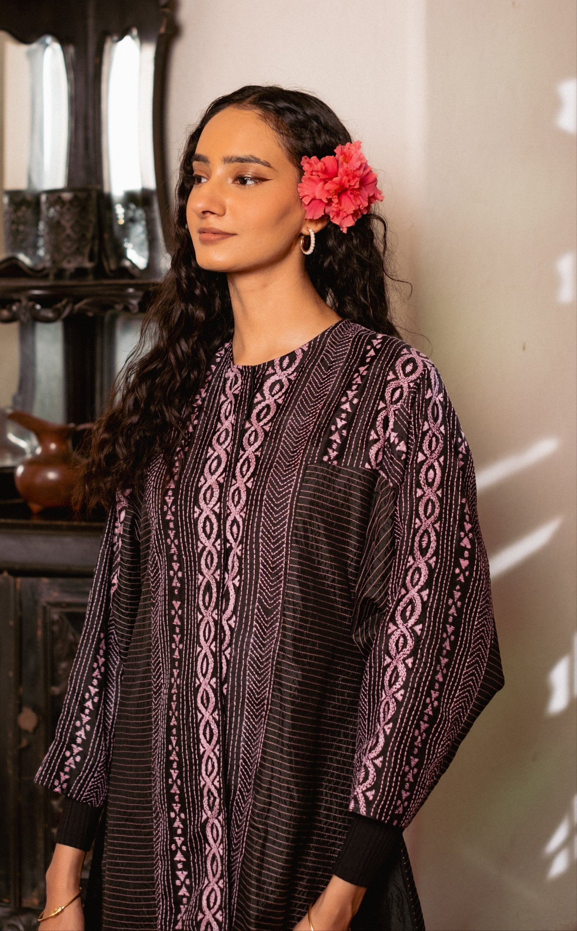 Saaras Silk Kantha Kimono Tunic ~MUKTKM01(S)