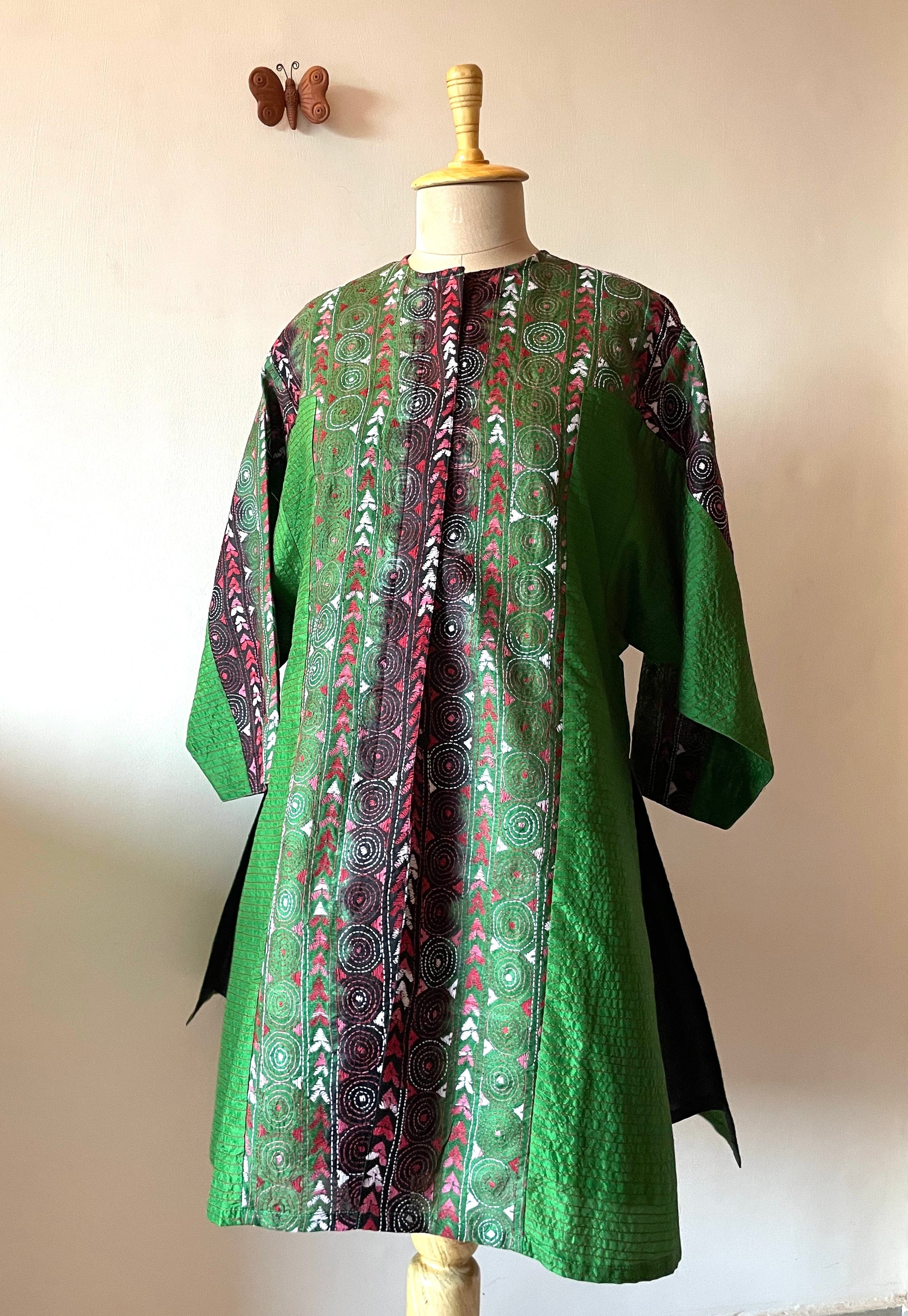 Saaras Silk Kantha Kimono Tunic ~MUKTKM01(M)