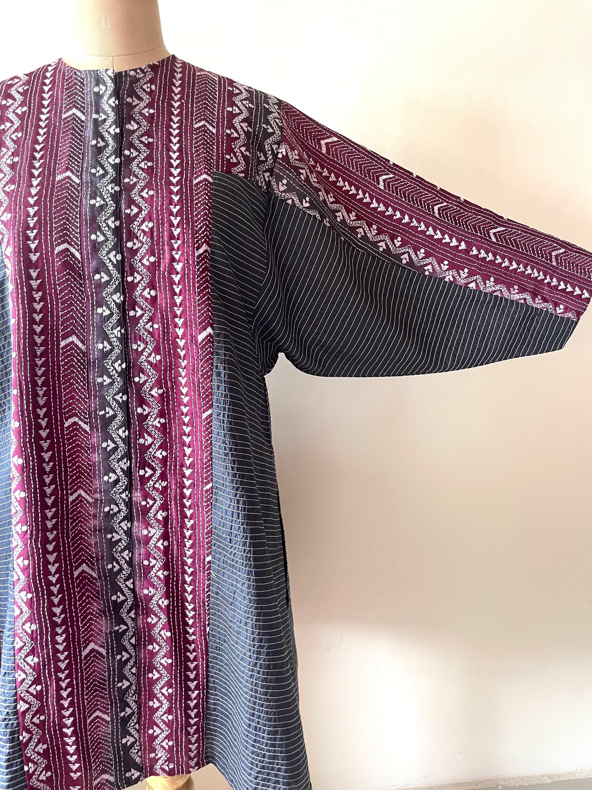 Saaras Silk Kantha Kimono Tunic ~MUKTKM03(S)