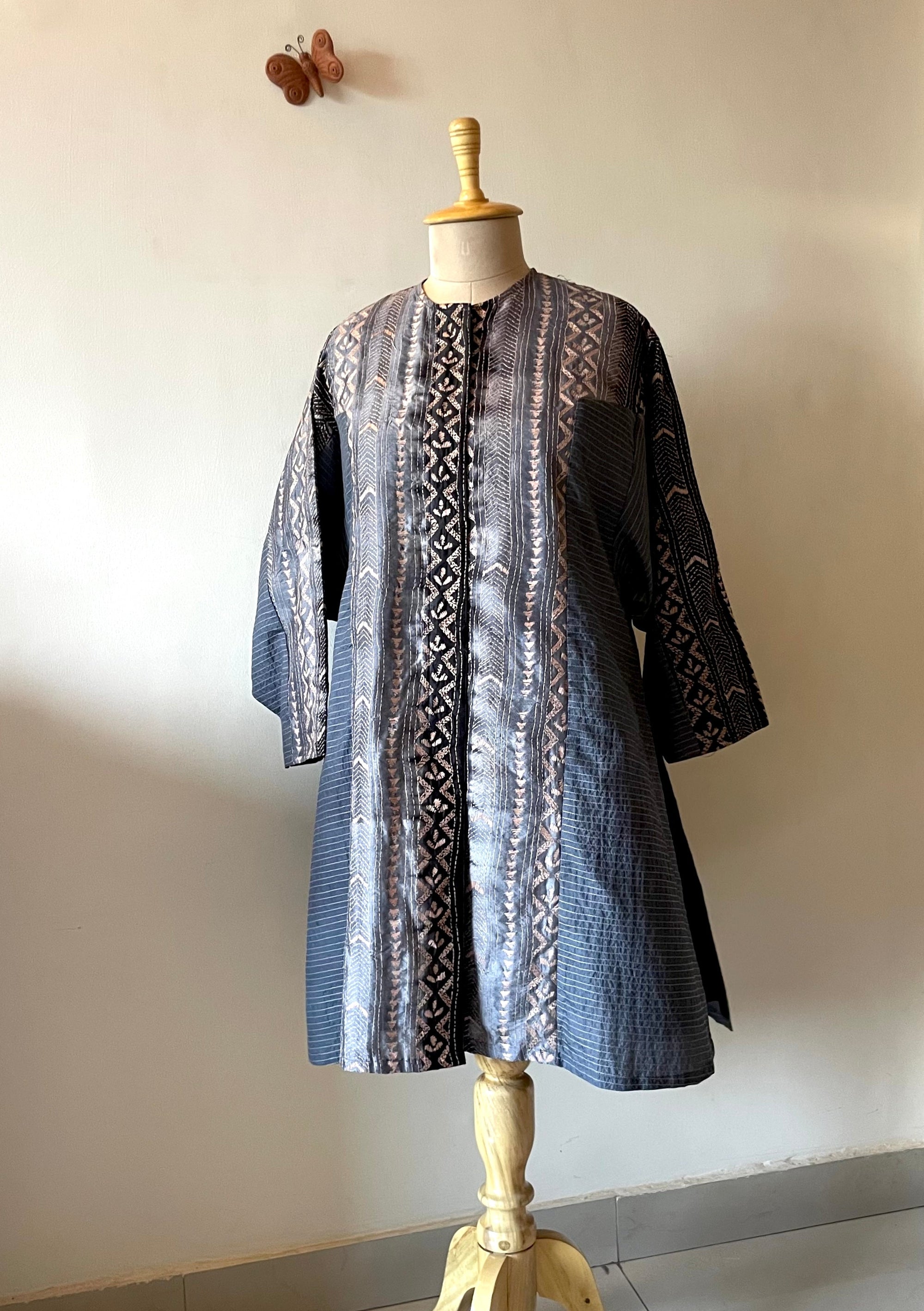Saaras Silk Kantha Kimono Tunic ~MUKTKM01(L)