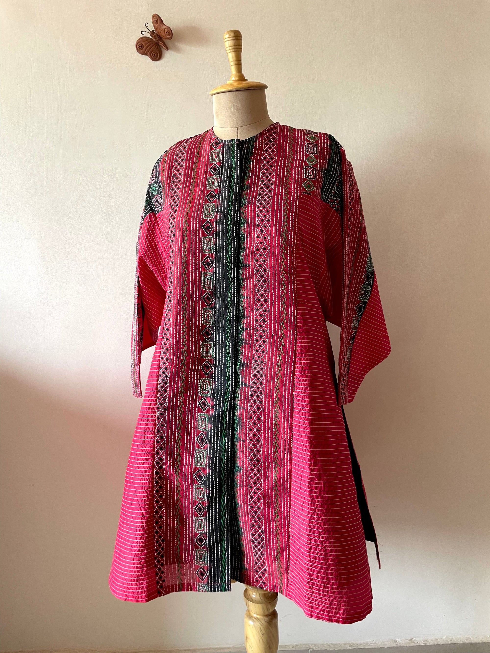 Saaras Silk Kantha Kimono Tunic ~MUKTKM04(M)