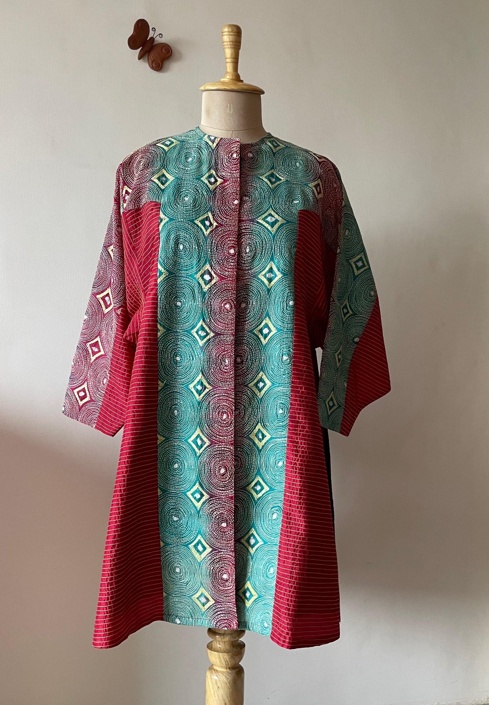 Saaras Silk Kantha Kimono Tunic ~MUKTKM04(S)