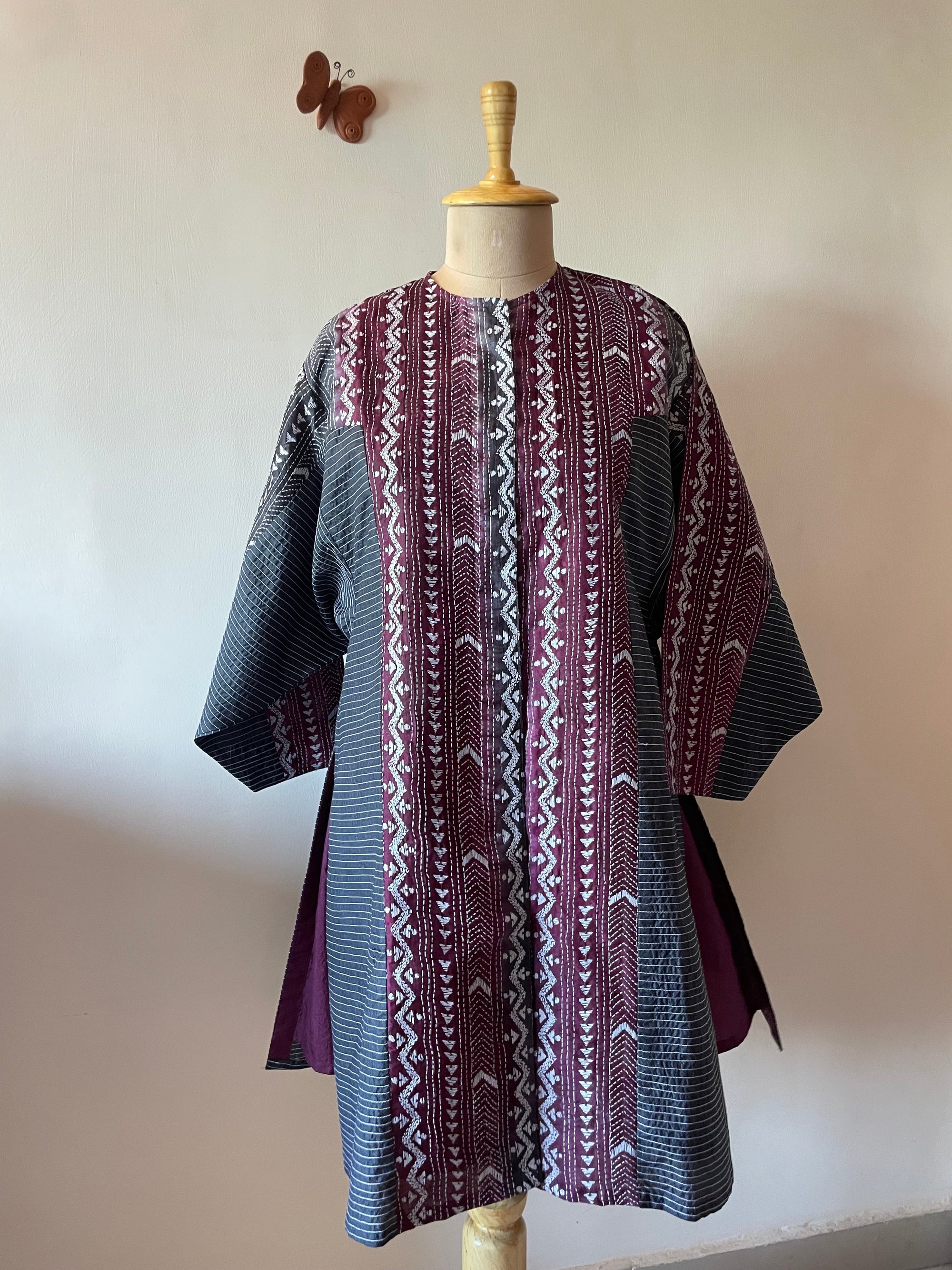 Saaras Silk Kantha Kimono Tunic ~MUKTKM02(M)