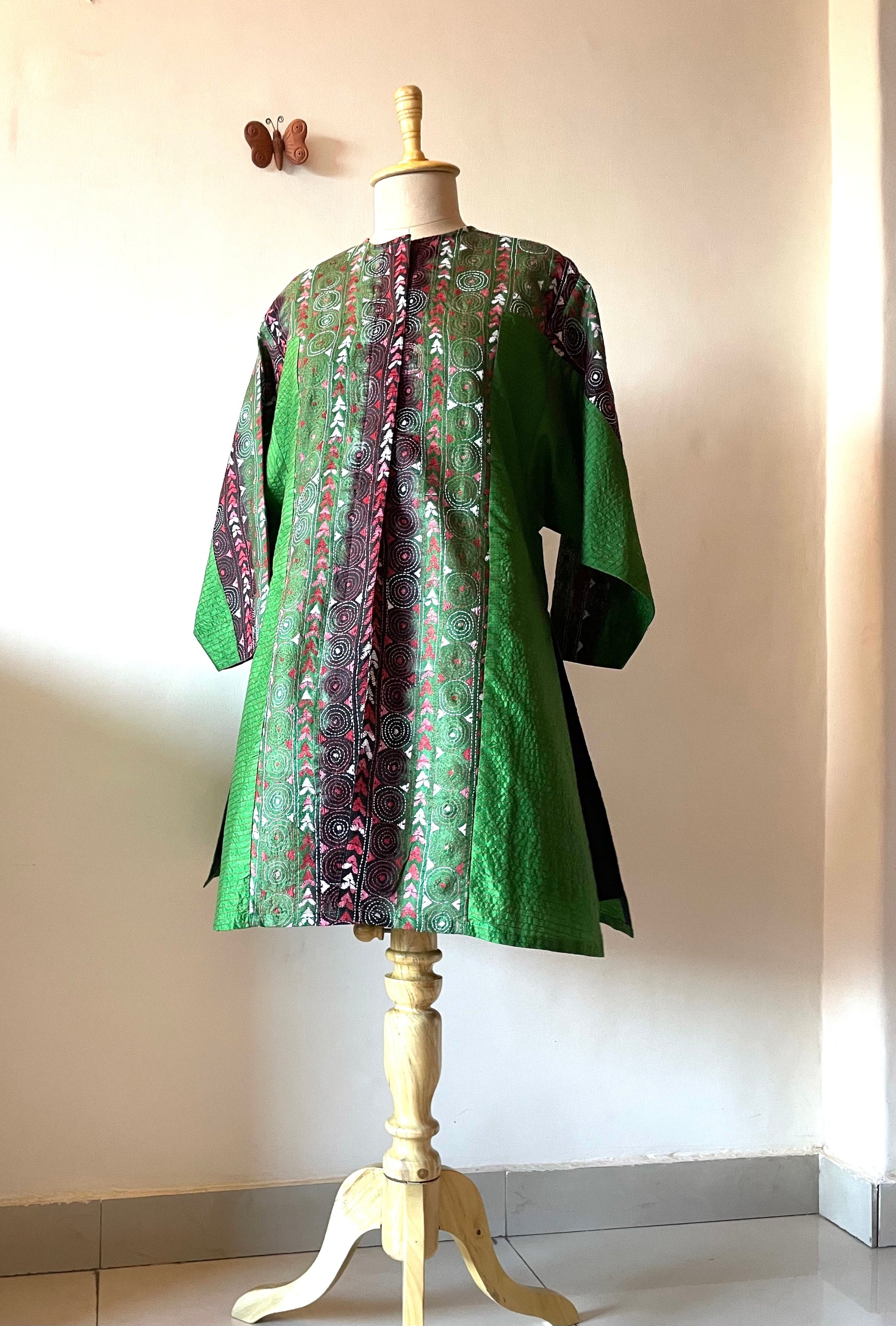 Saaras Silk Kantha Kimono Tunic ~MUKTKM01(M)