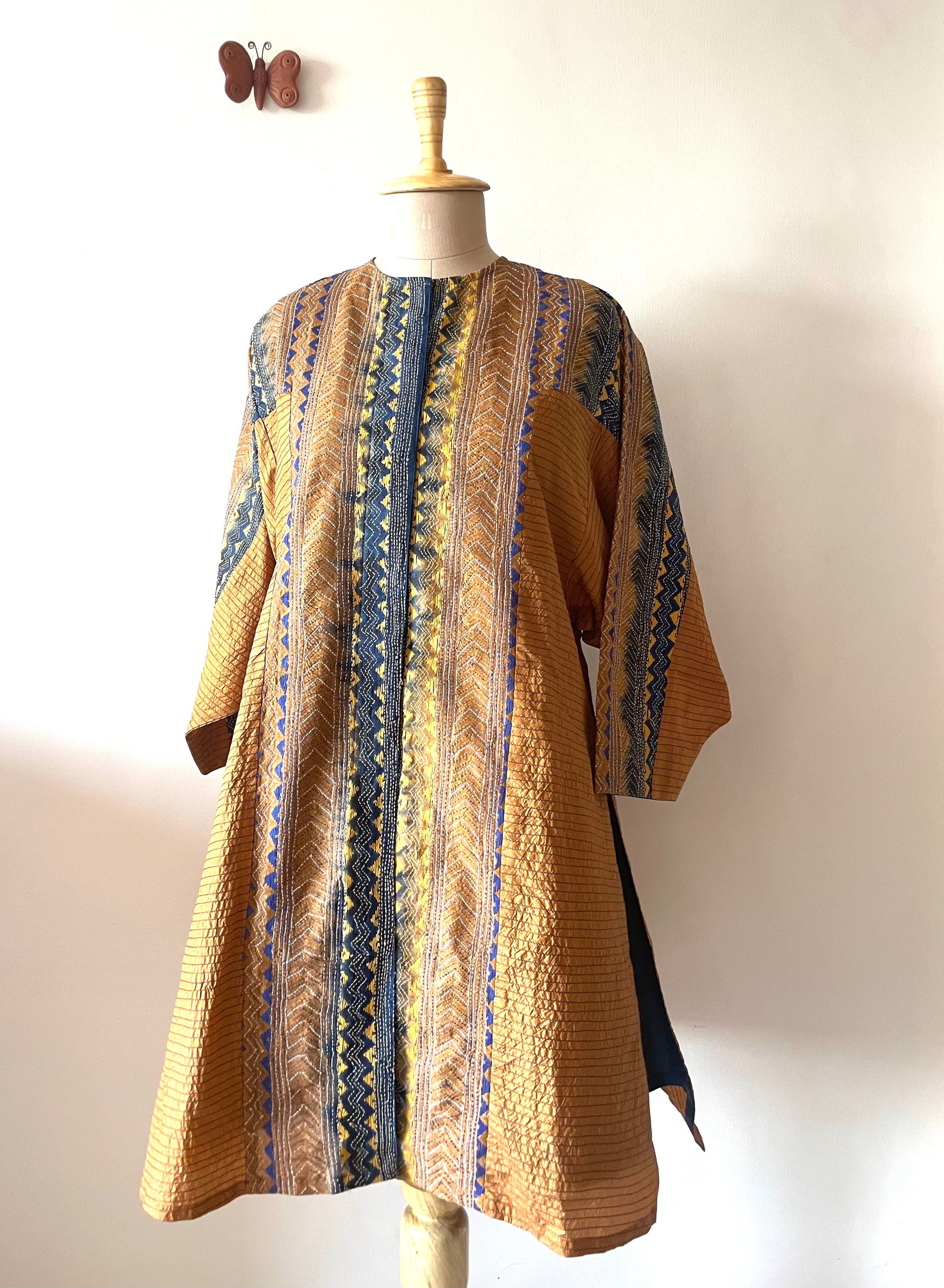 Saaras Silk Kantha Kimono Tunic ~MUKTKM02(S)