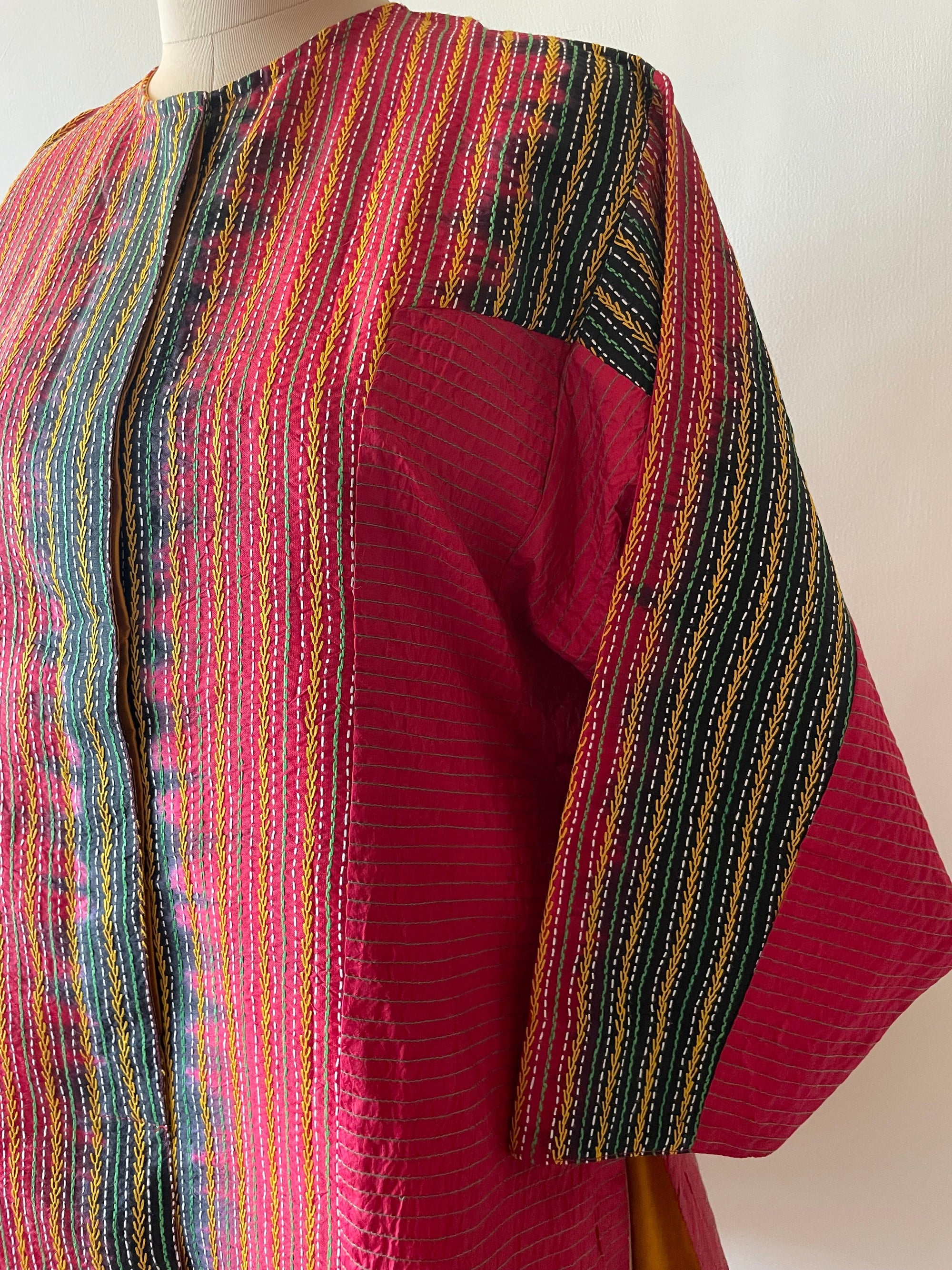 Saaras Silk Kantha Kimono Tunic ~MUKTKM06(M)