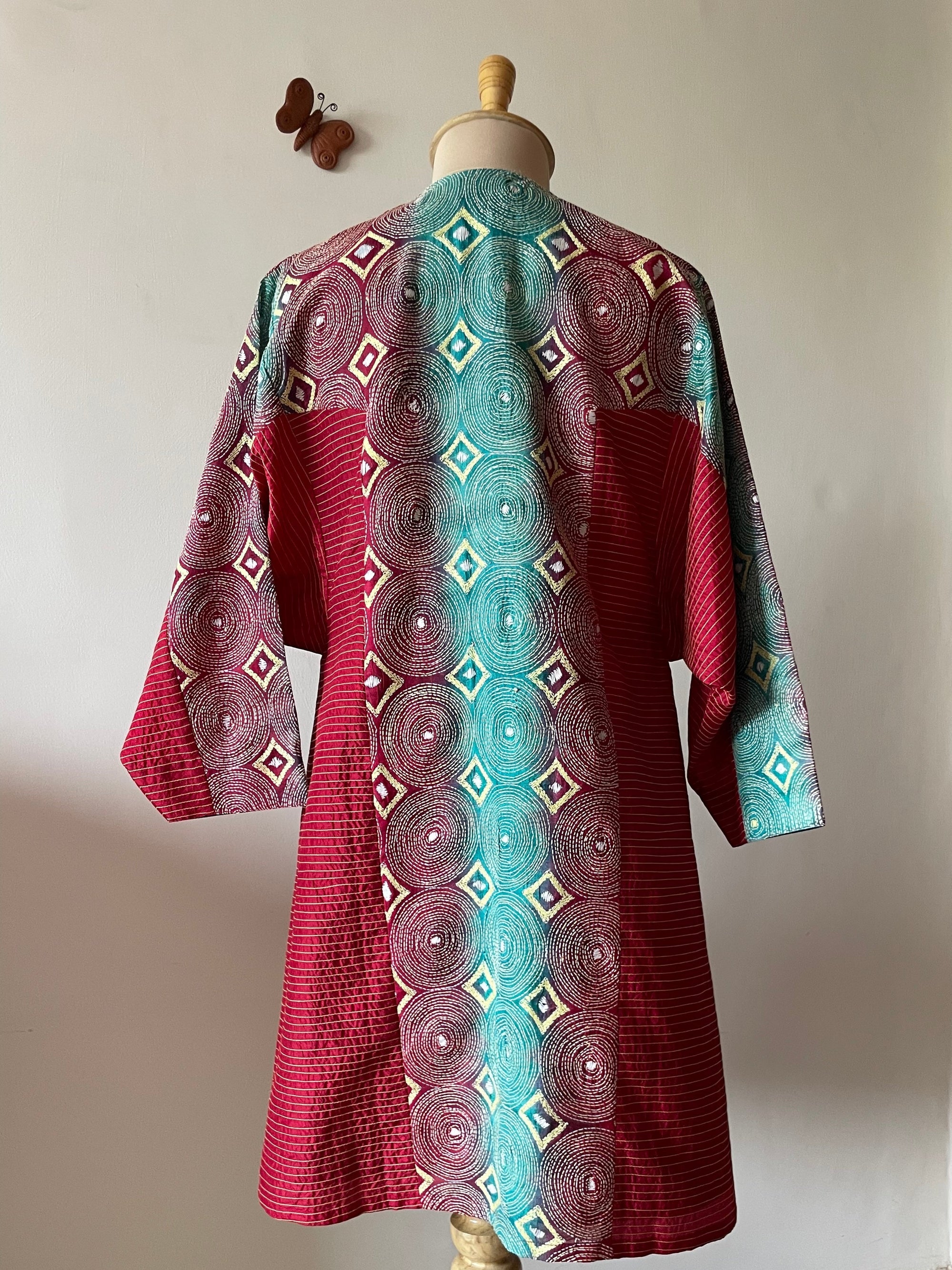 Saaras Silk Kantha Kimono Tunic ~MUKTKM04(S)