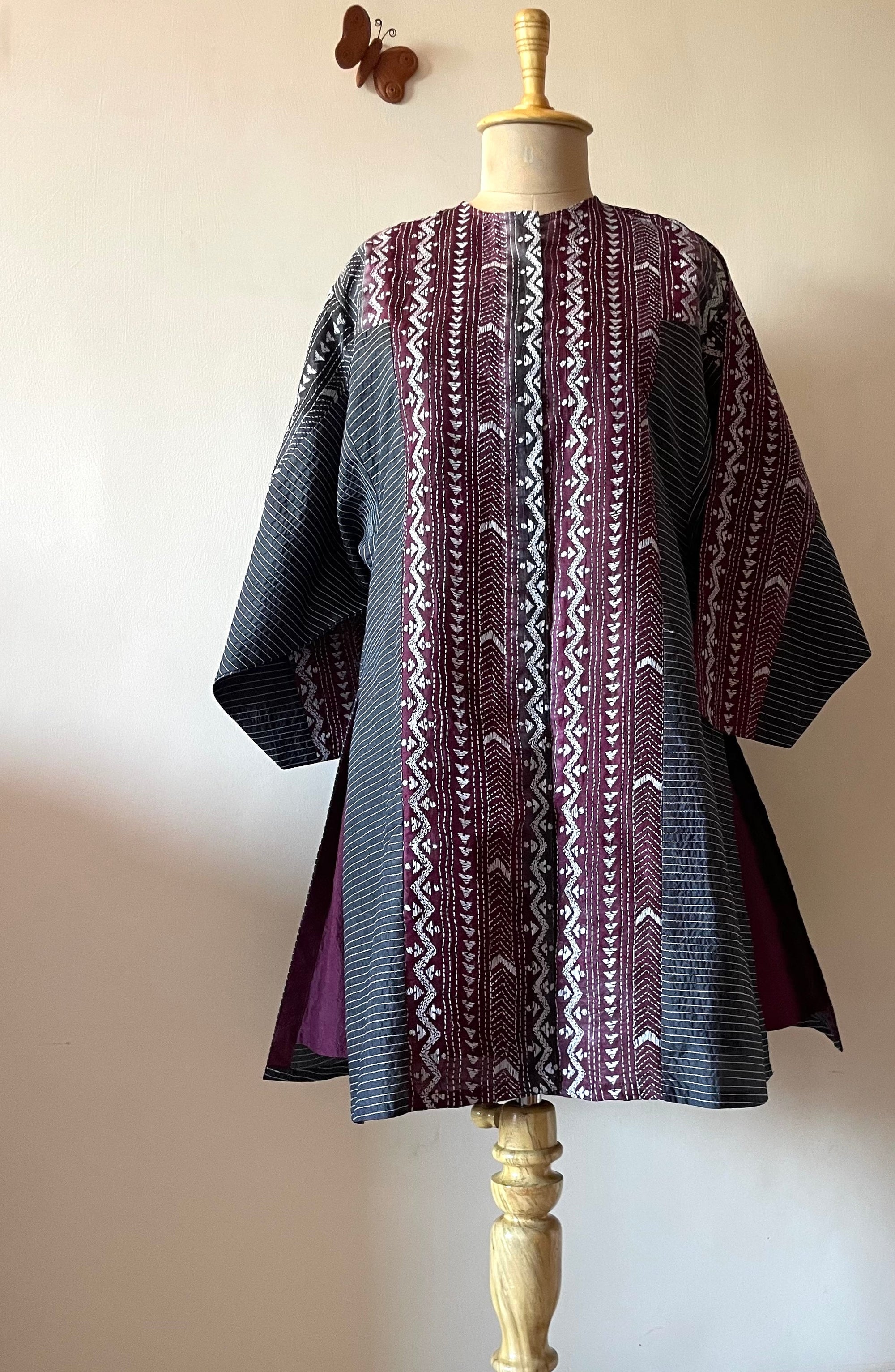 Saaras Silk Kantha Kimono Tunic ~MUKTKM02(M)
