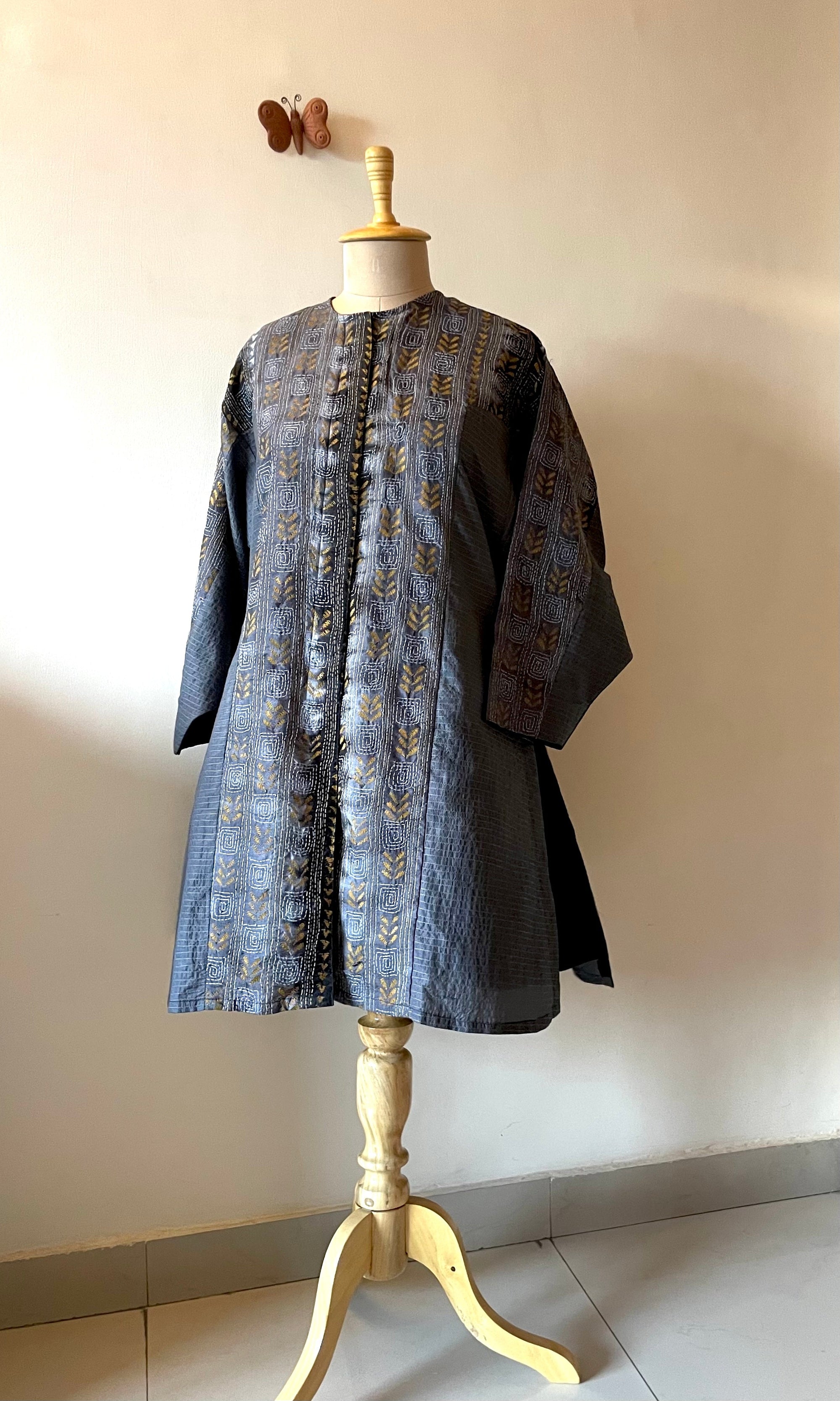 Saaras Silk Kantha Kimono Tunic ~MUKTKM02(L)