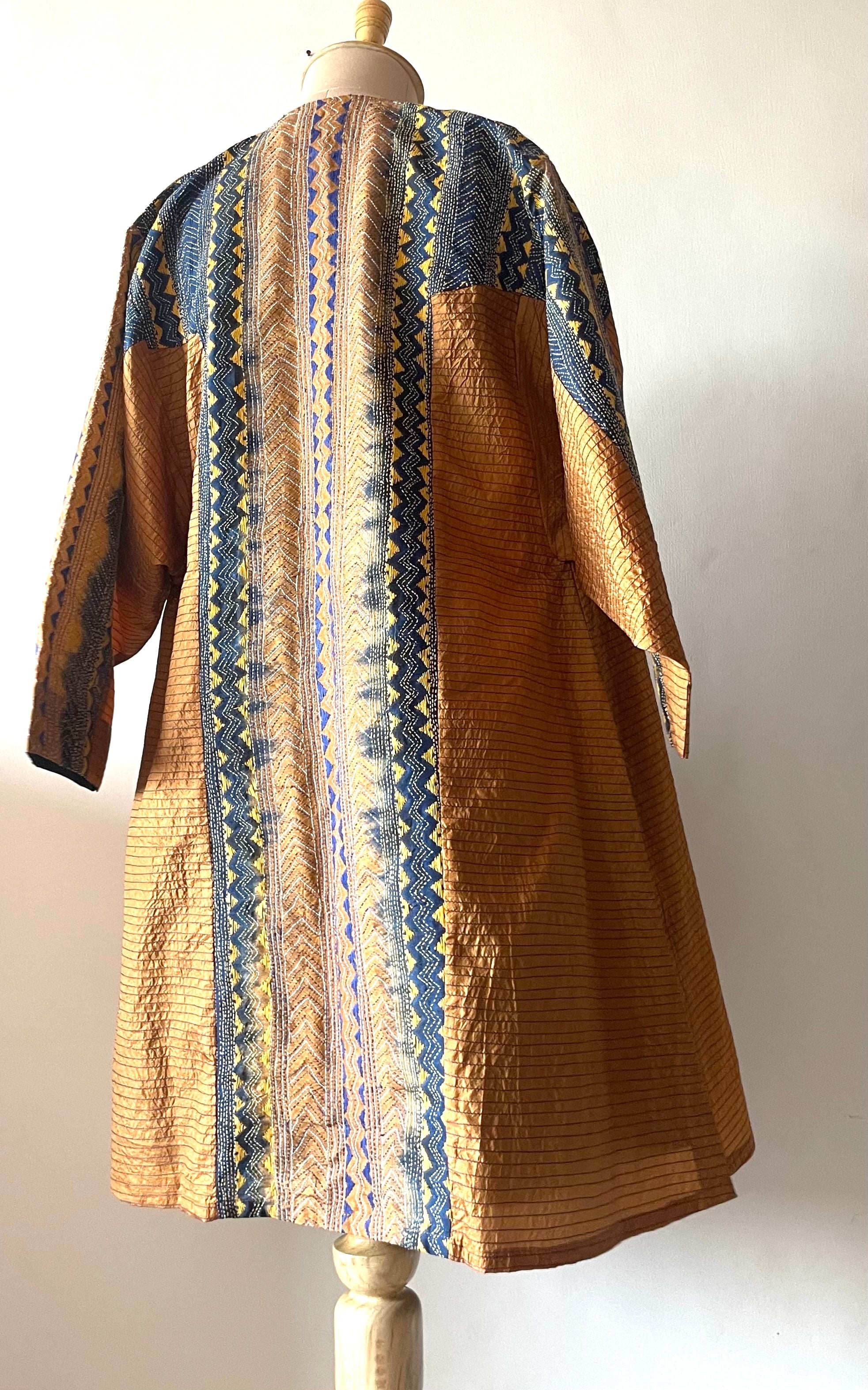 Saaras Silk Kantha Kimono Tunic ~MUKTKM02(S)