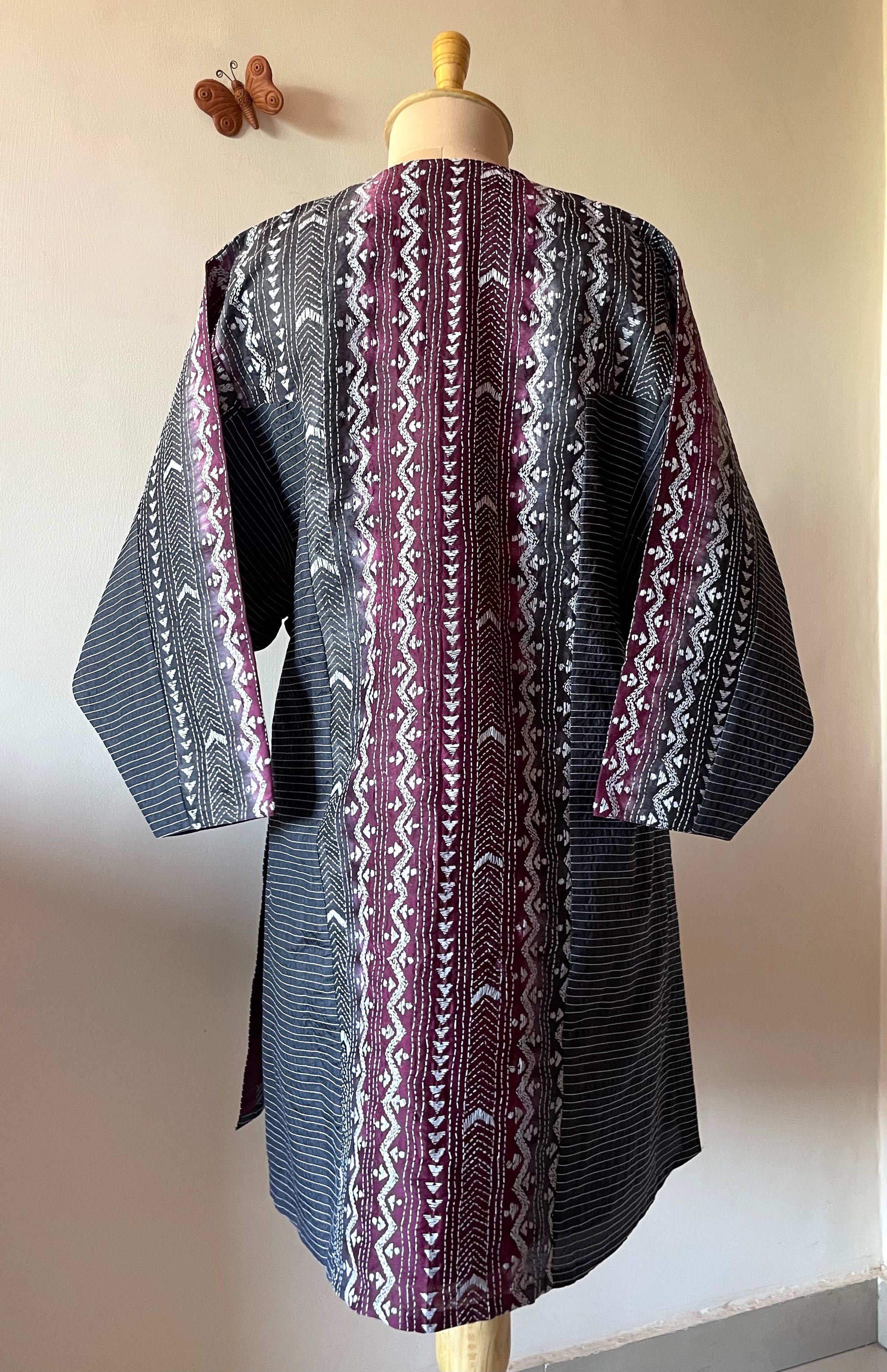 Saaras Silk Kantha Kimono Tunic ~MUKTKM02(M)