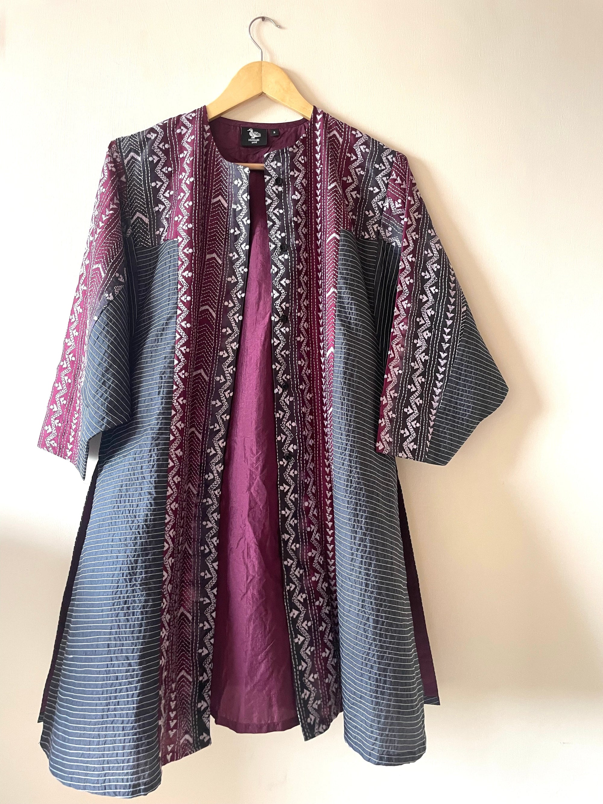 Saaras Silk Kantha Kimono Tunic ~MUKTKM03(S)