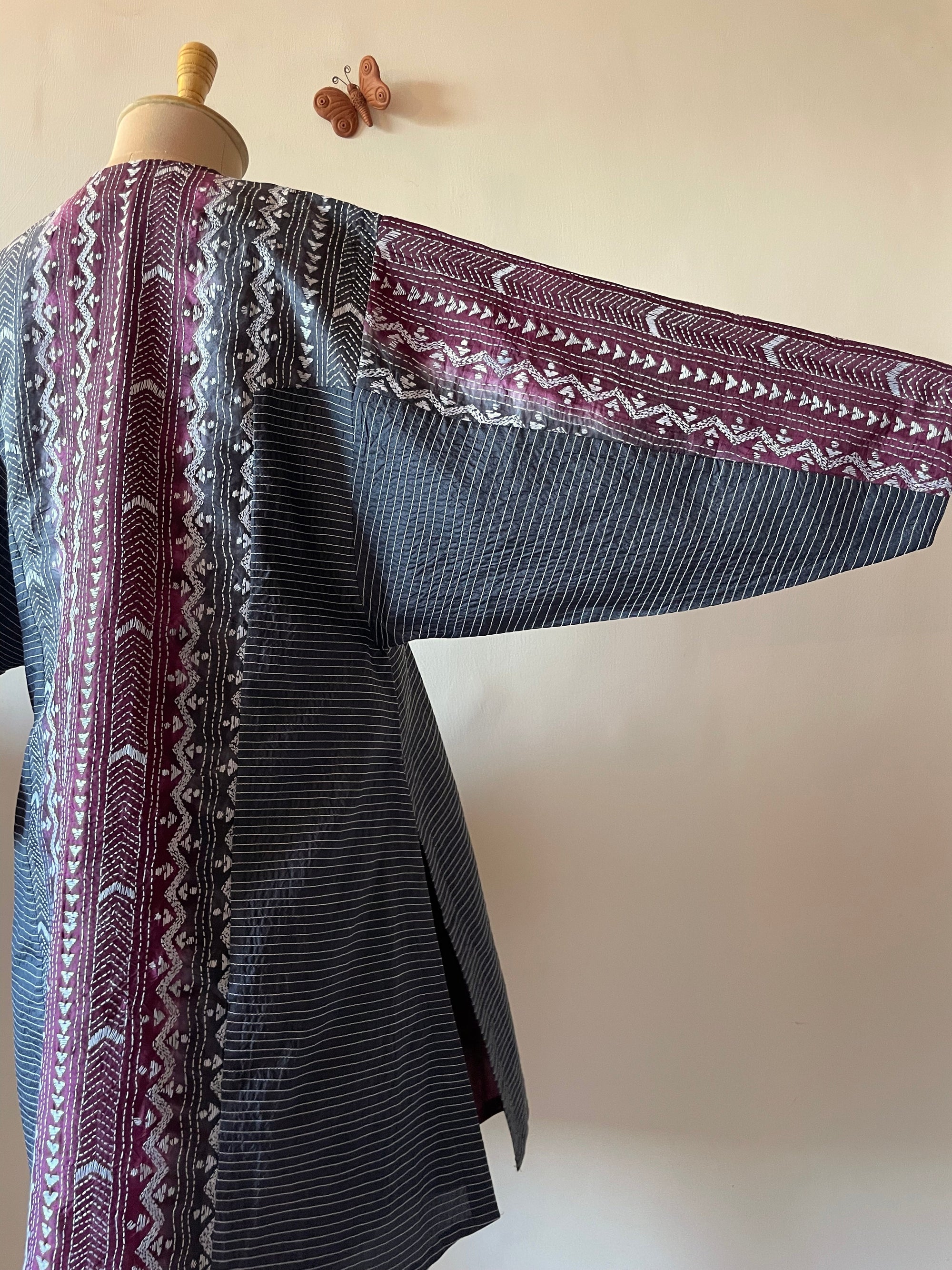 Saaras Silk Kantha Kimono Tunic ~MUKTKM02(M)