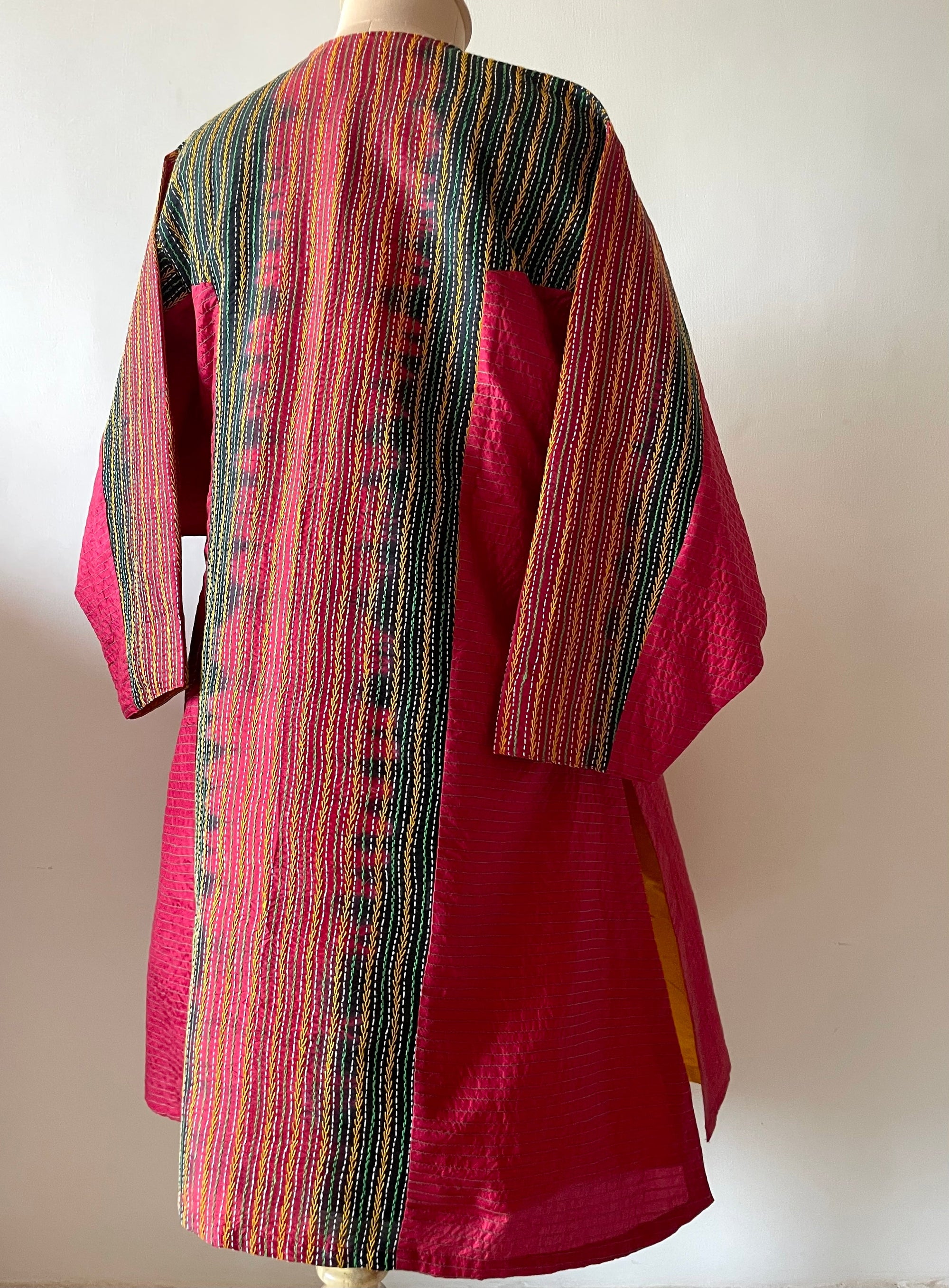 Saaras Silk Kantha Kimono Tunic ~MUKTKM06(M)