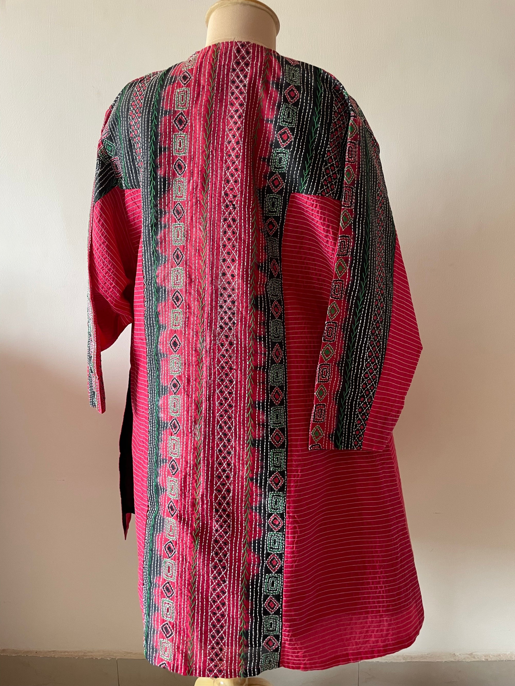 Saaras Silk Kantha Kimono Tunic ~MUKTKM04(M)
