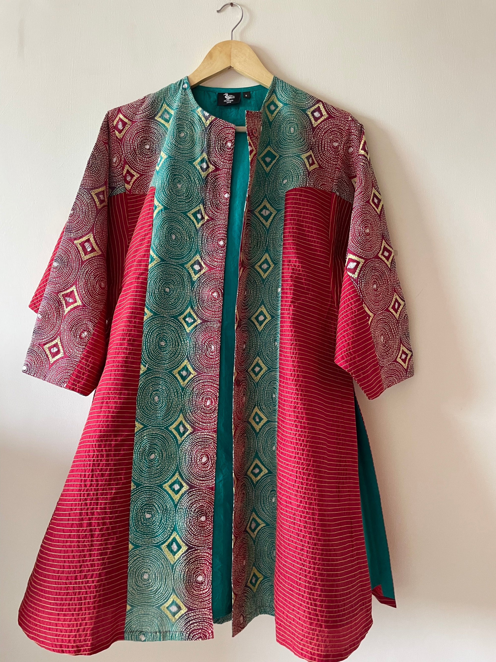 Saaras Silk Kantha Kimono Tunic ~MUKTKM04(S)