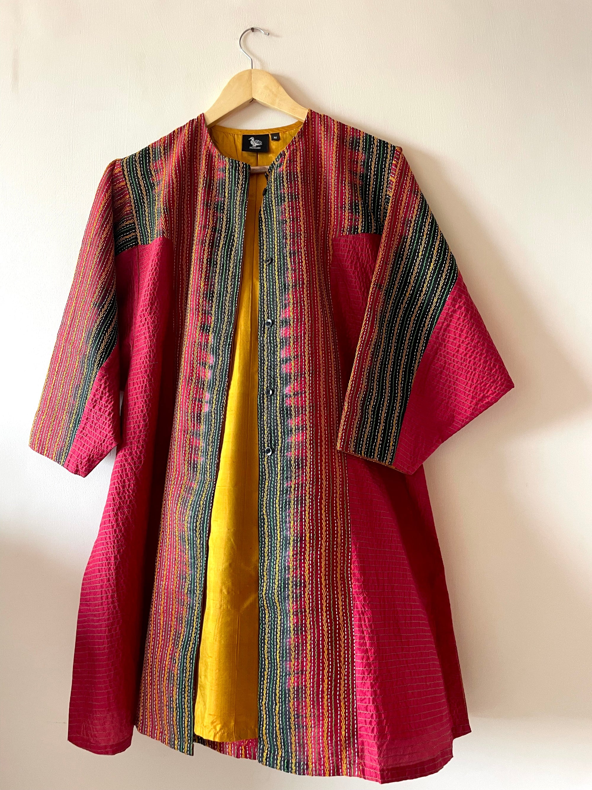 Saaras Silk Kantha Kimono Tunic ~MUKTKM06(M)