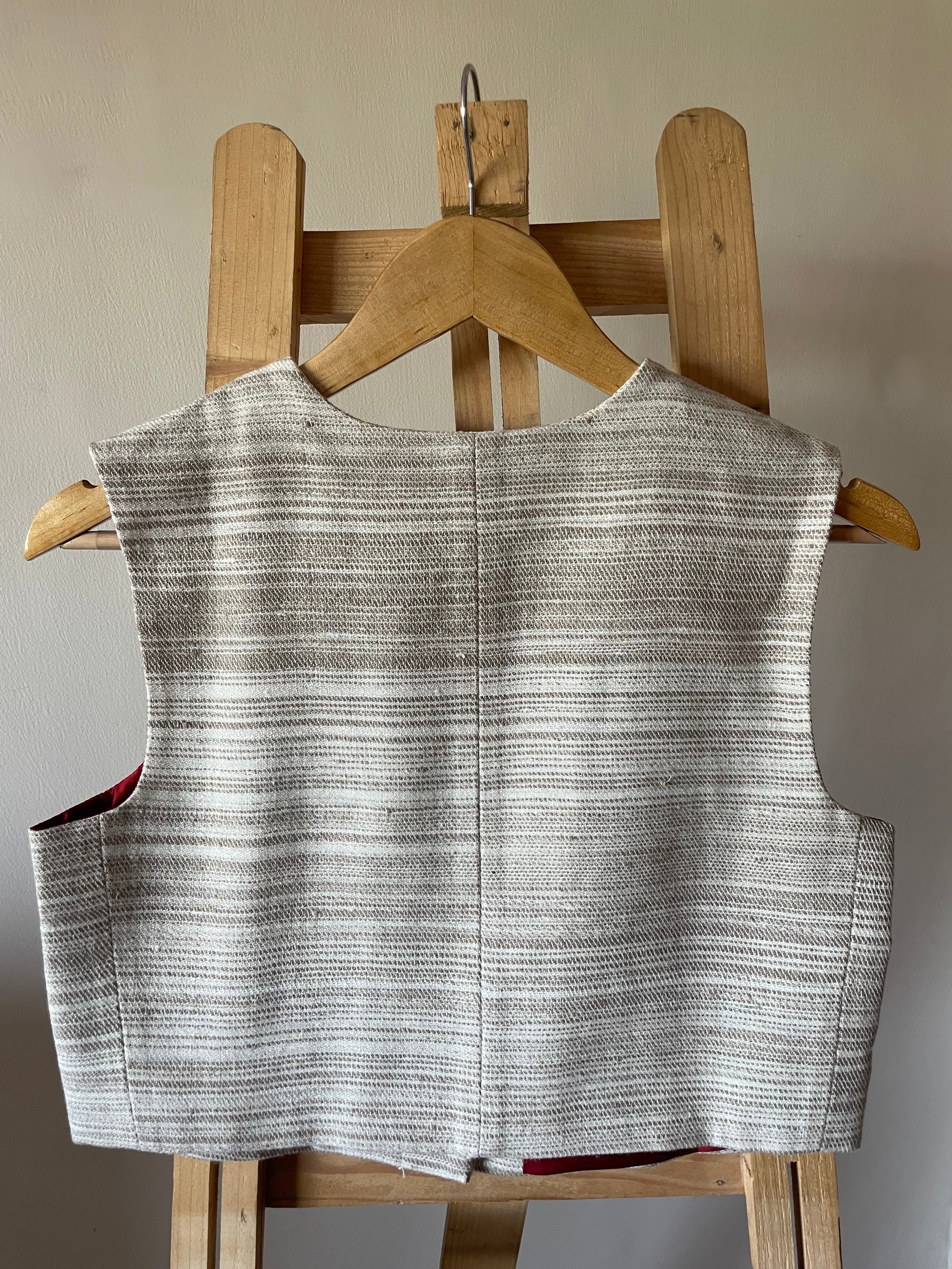 Monal Sleeveless Jacket~ Cream Stripe ~ US4