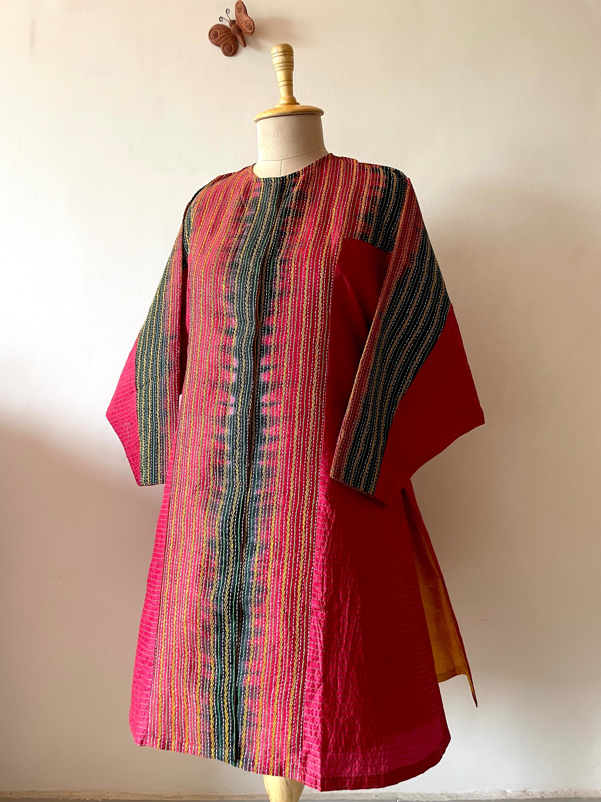 Saaras Silk Kantha Kimono Tunic ~MUKTKM06(M)