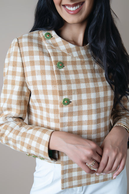 Shikra Khes Cropped Overlap Jacket