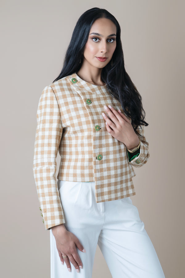 Shikra Khes Cropped Overlap Jacket