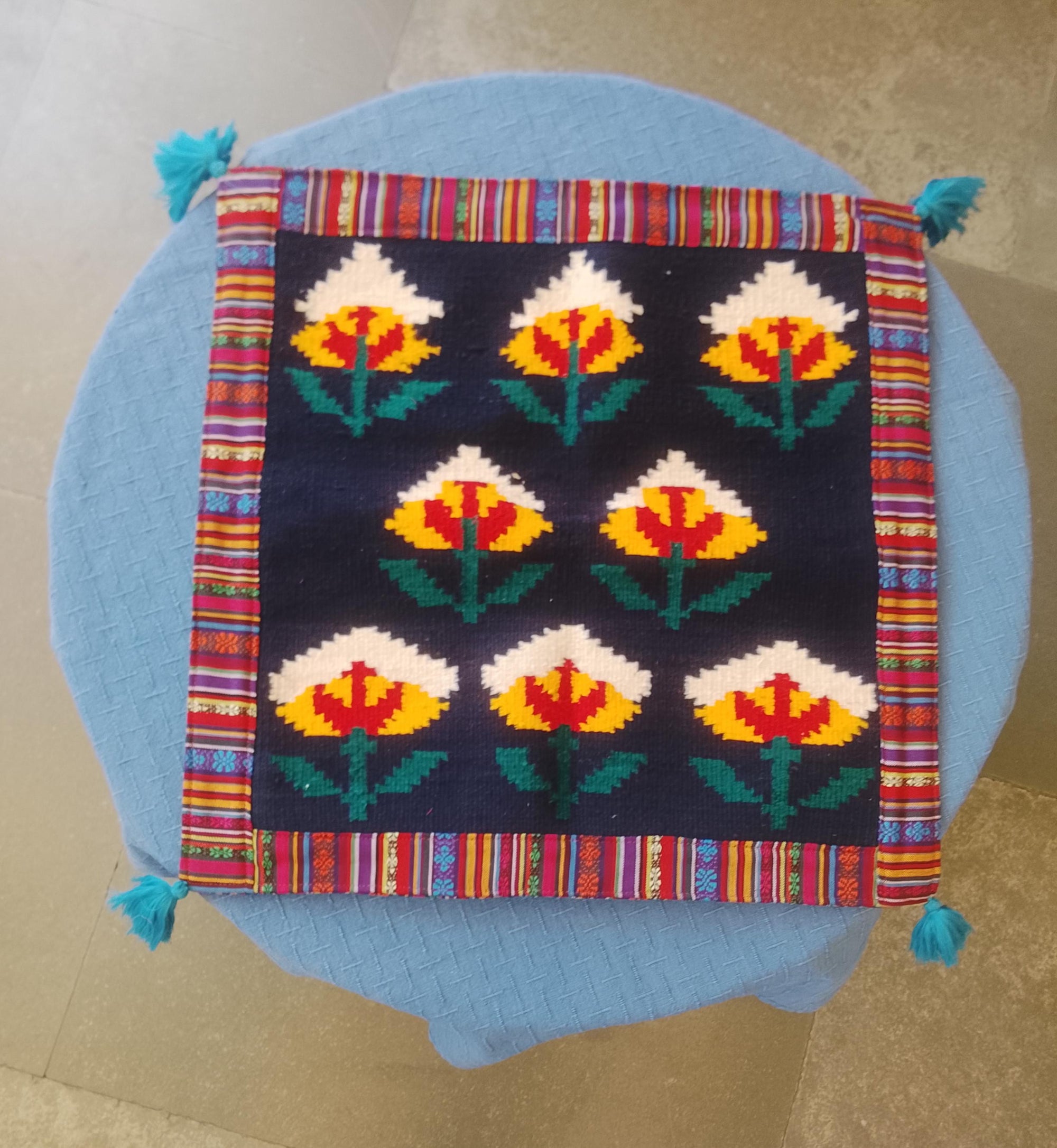 Woven Cotton Bloom Cushion cover