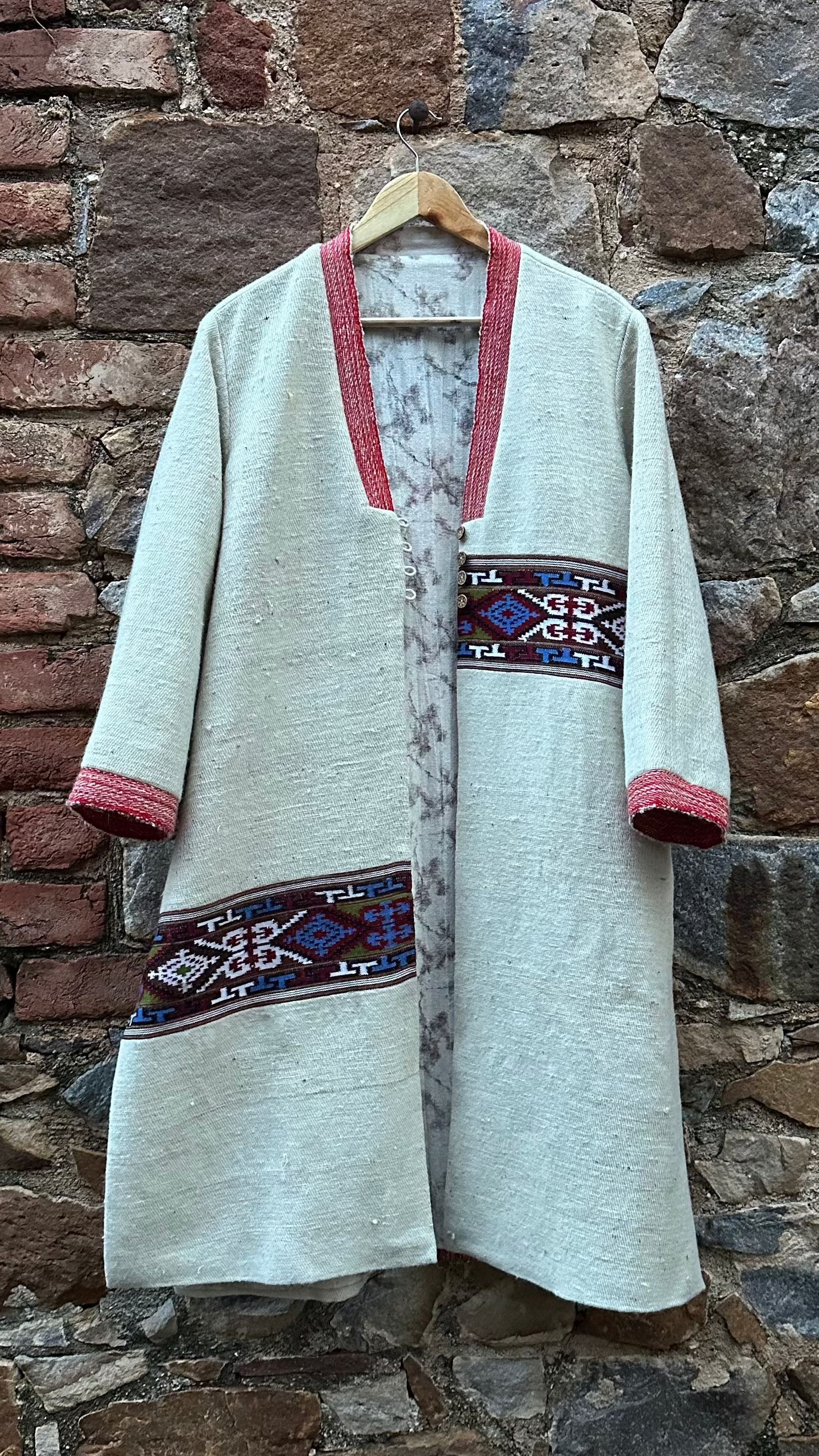 Pahadi Mist Long Coat~Cream