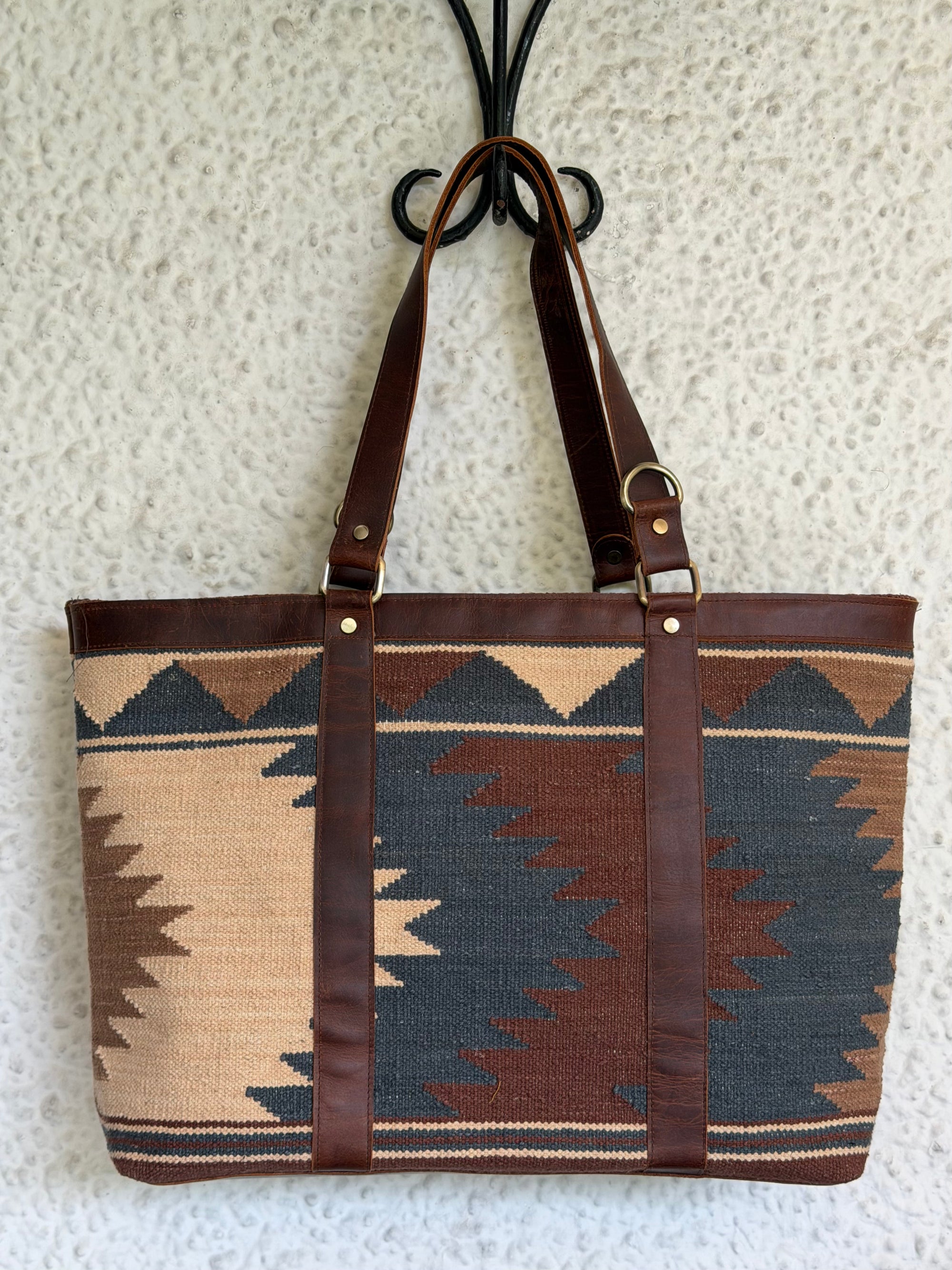 Patola Durrie Tote - Dusty Brown