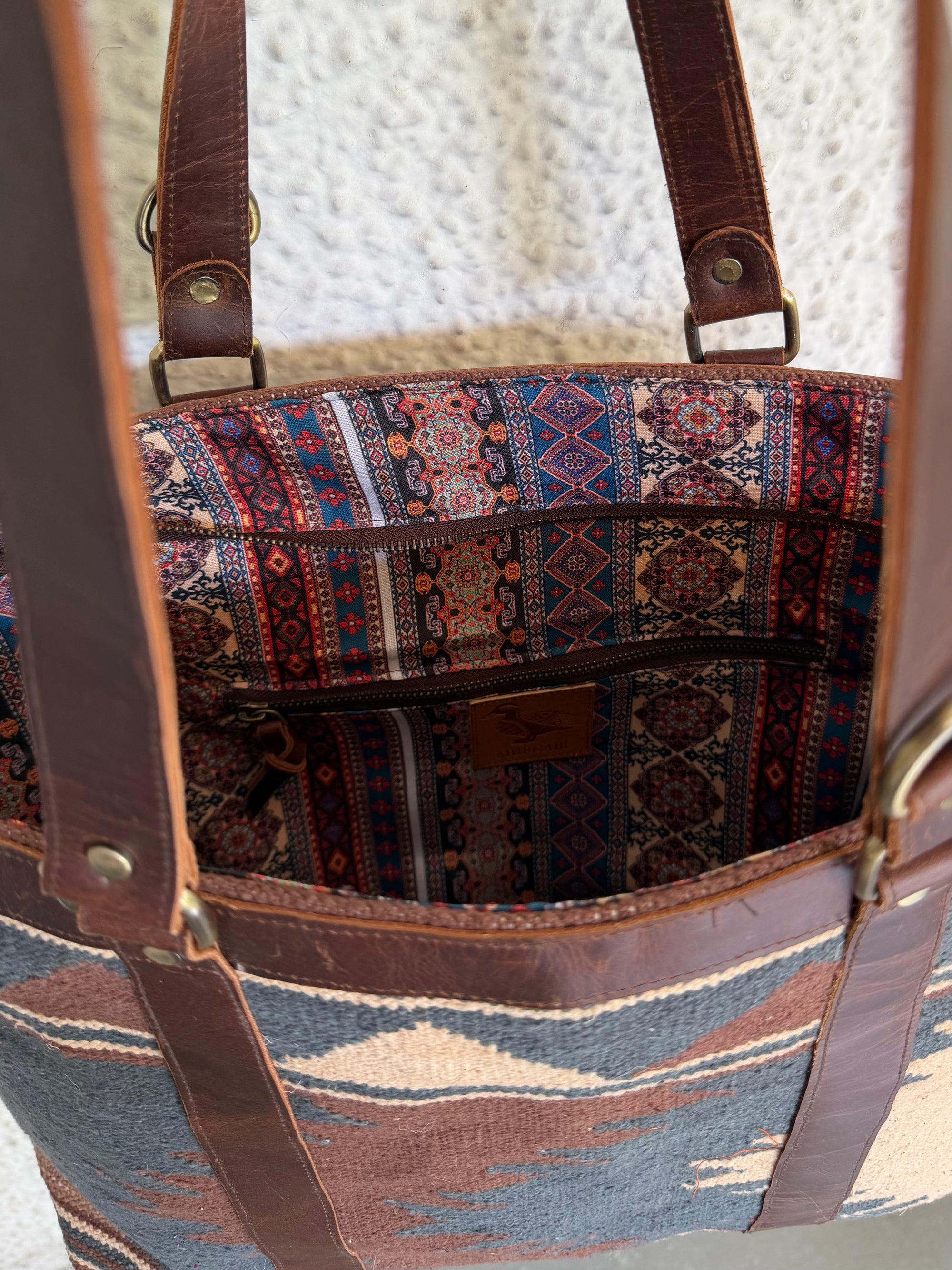 Patola Durrie Tote - Dusty Brown