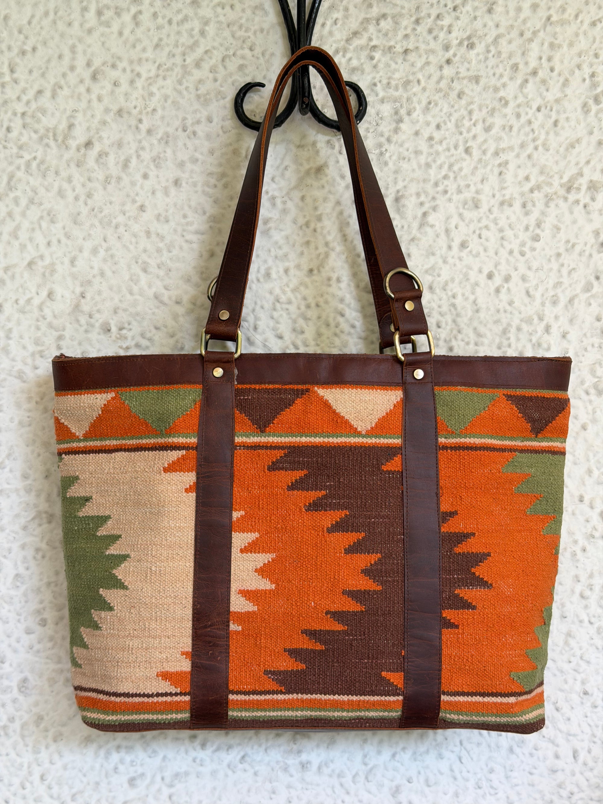 Patola Durrie Tote - Dusty Orange