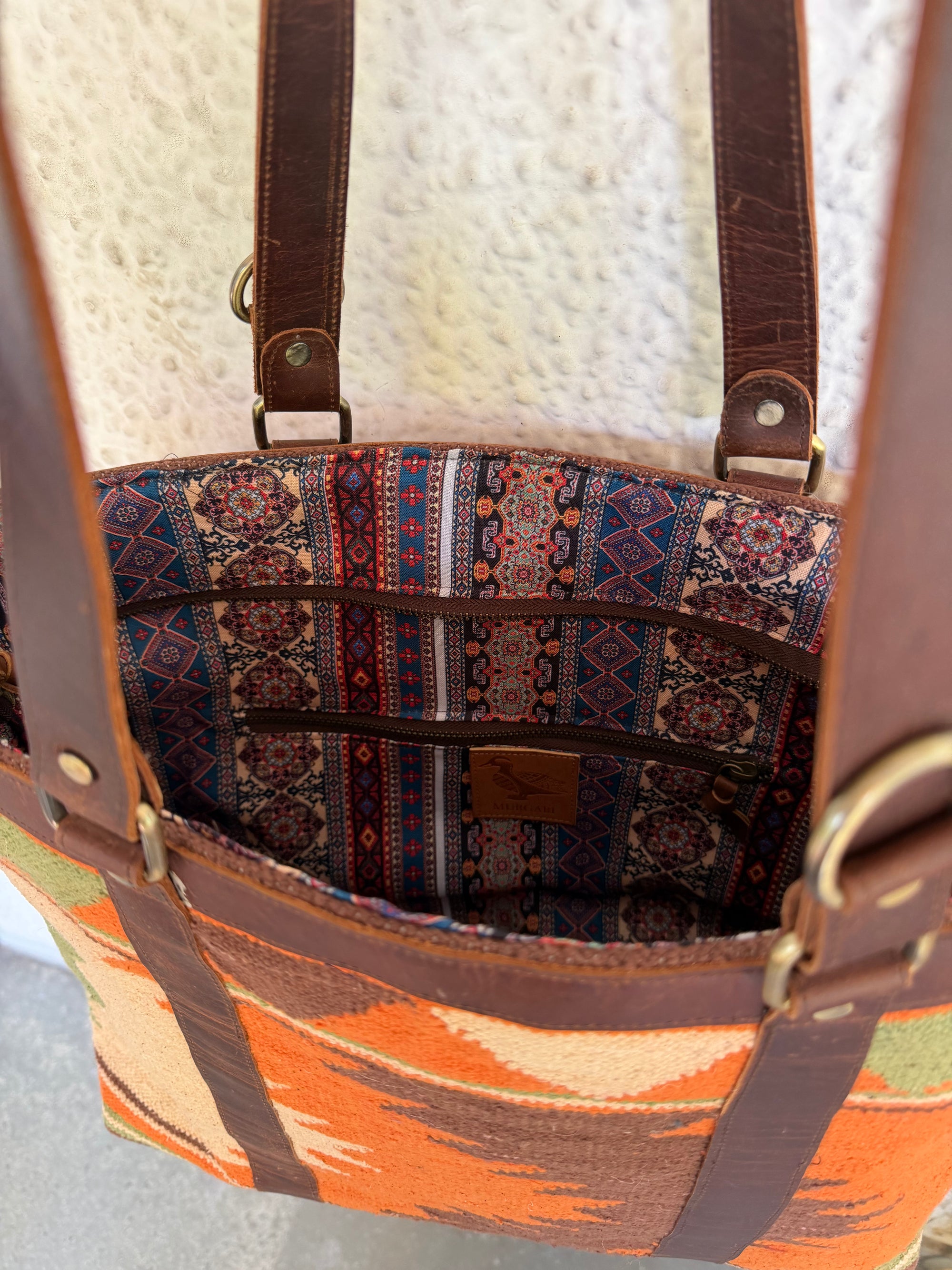 Patola Durrie Tote - Dusty Orange