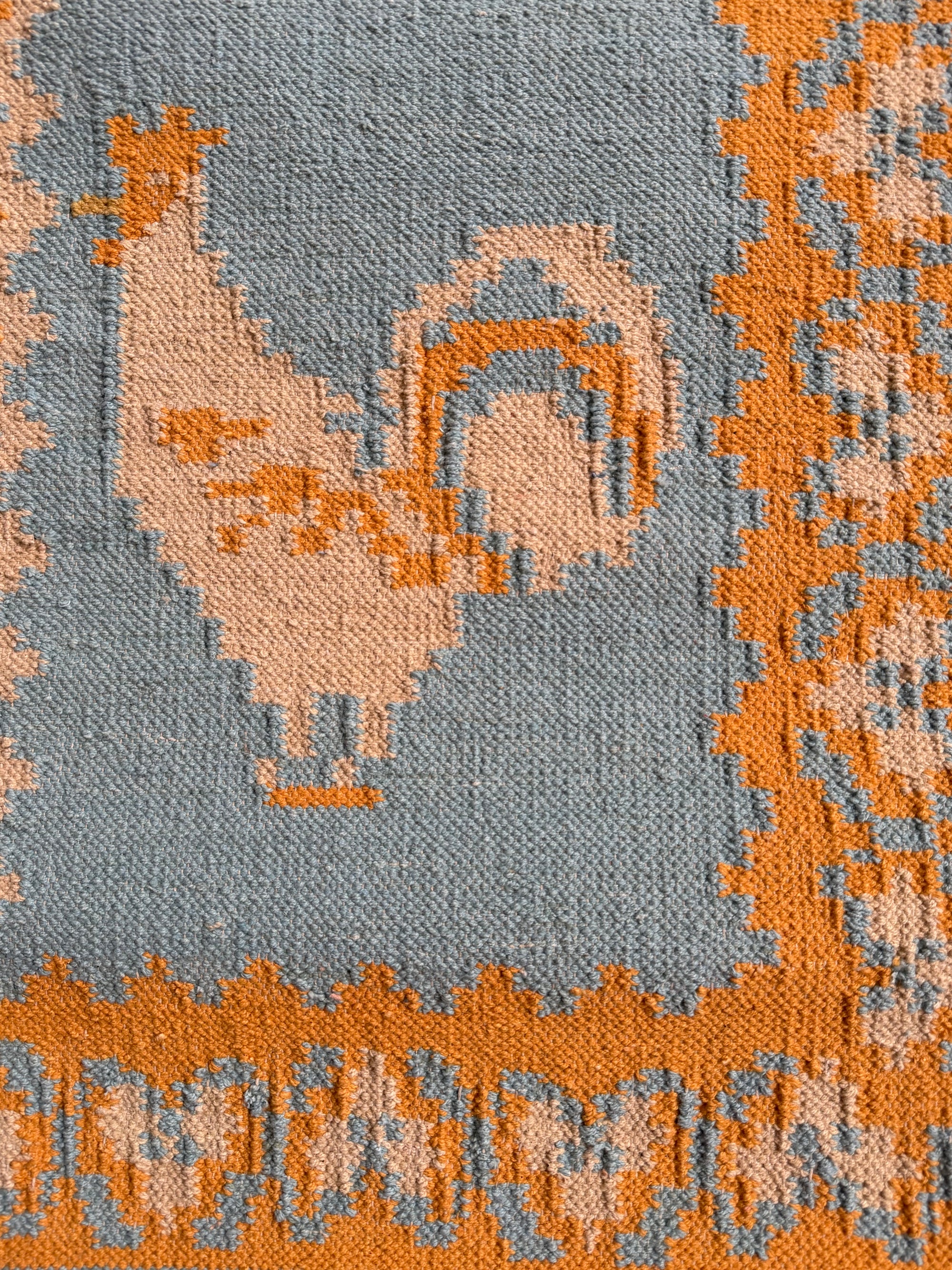 Rising Rooster Durrie ~ Blue Mustard