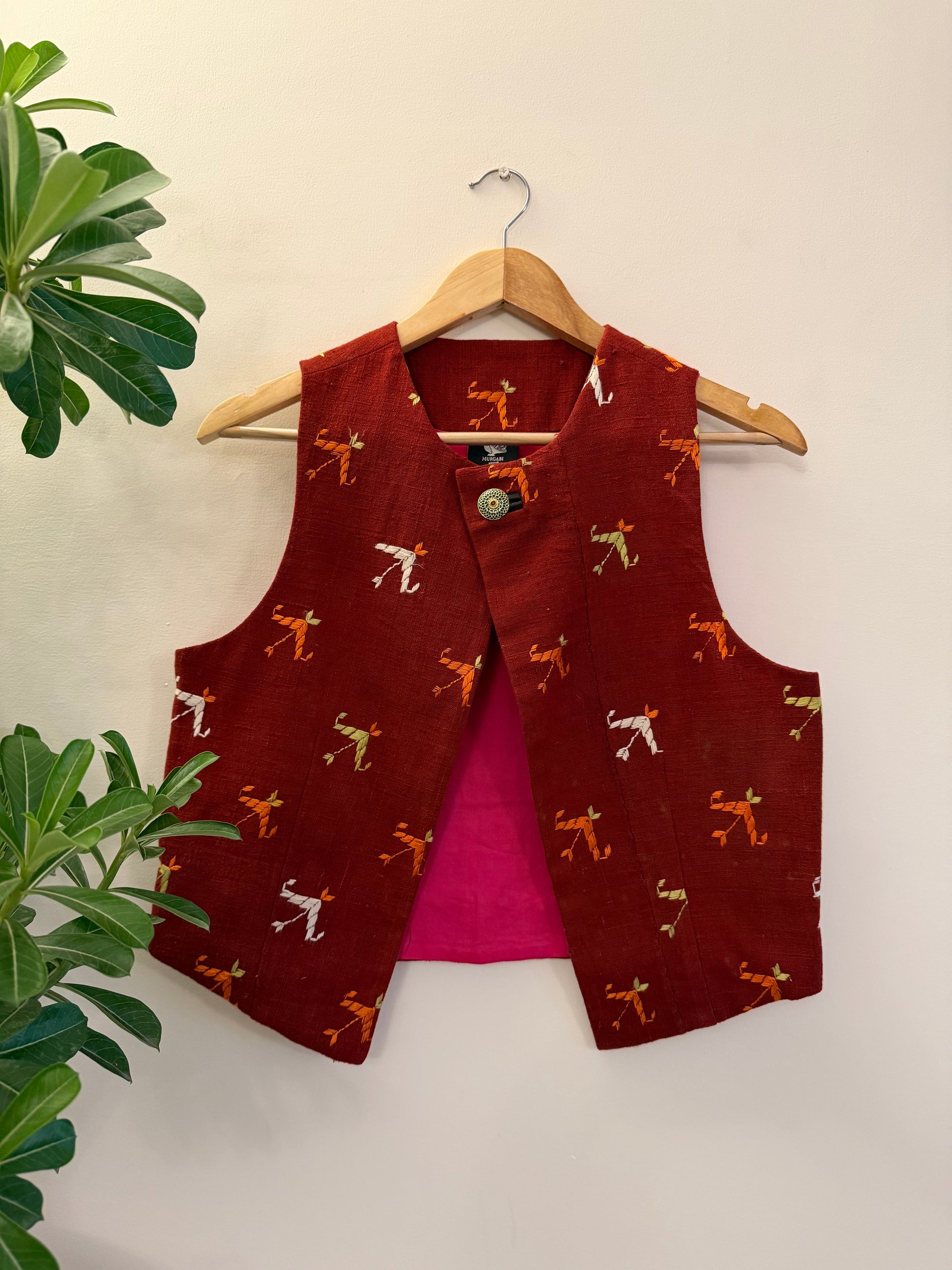 Chidiyaa Phulkari Sleeveless Jacket ~ US10